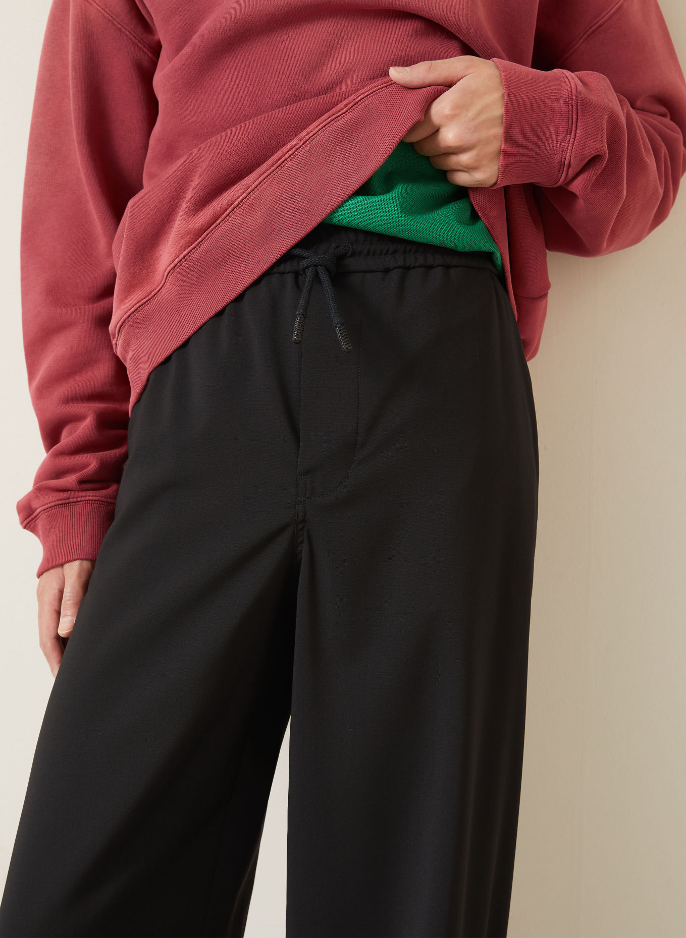 LOEWE Broek in joggingstijl, losse pasvorm: ZWART