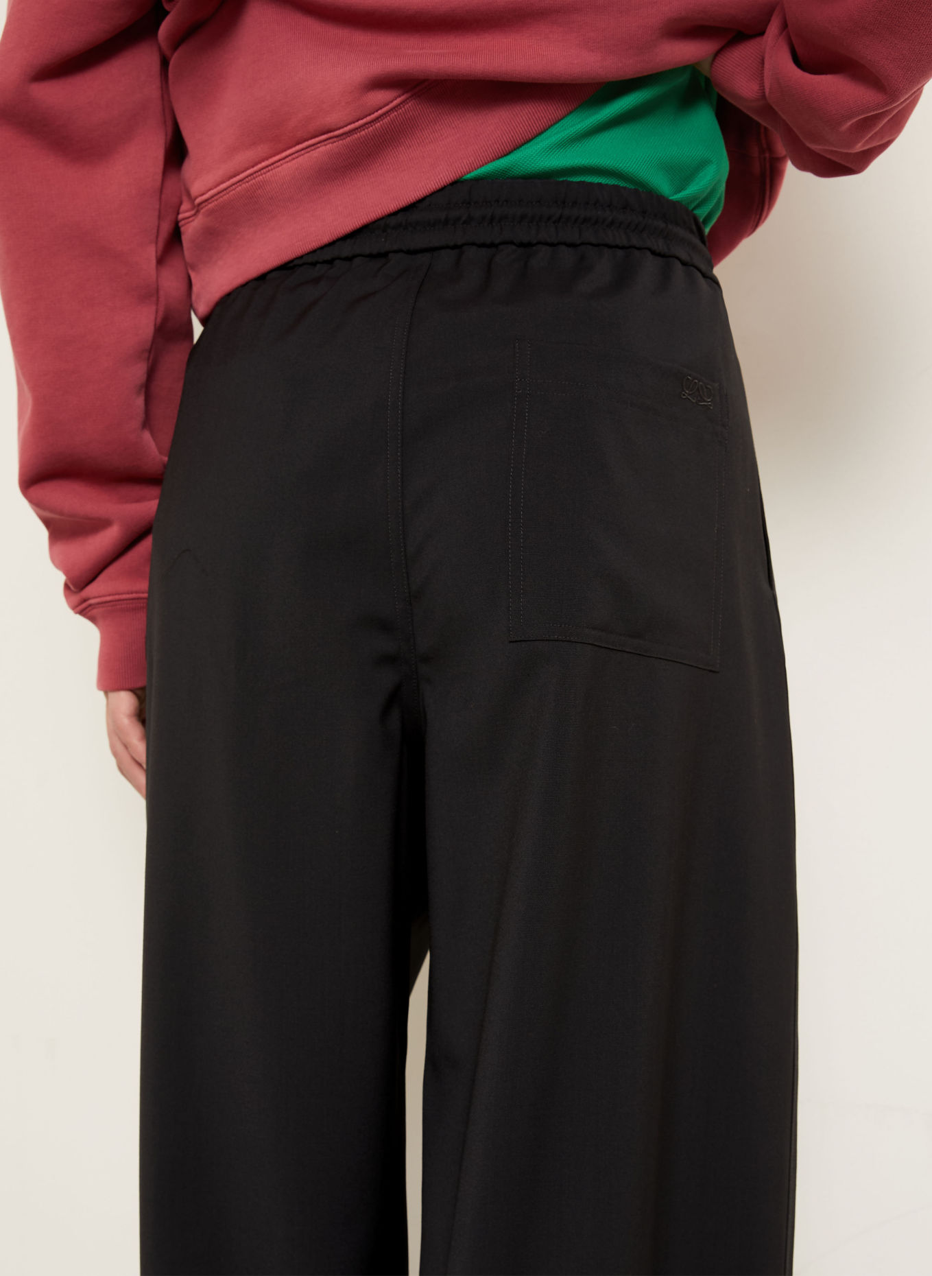 LOEWE Broek in joggingstijl, losse pasvorm: ZWART