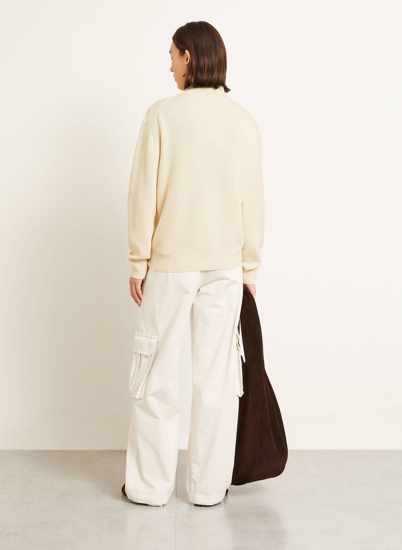 JW ANDERSON Pull col zippé: CRÈME