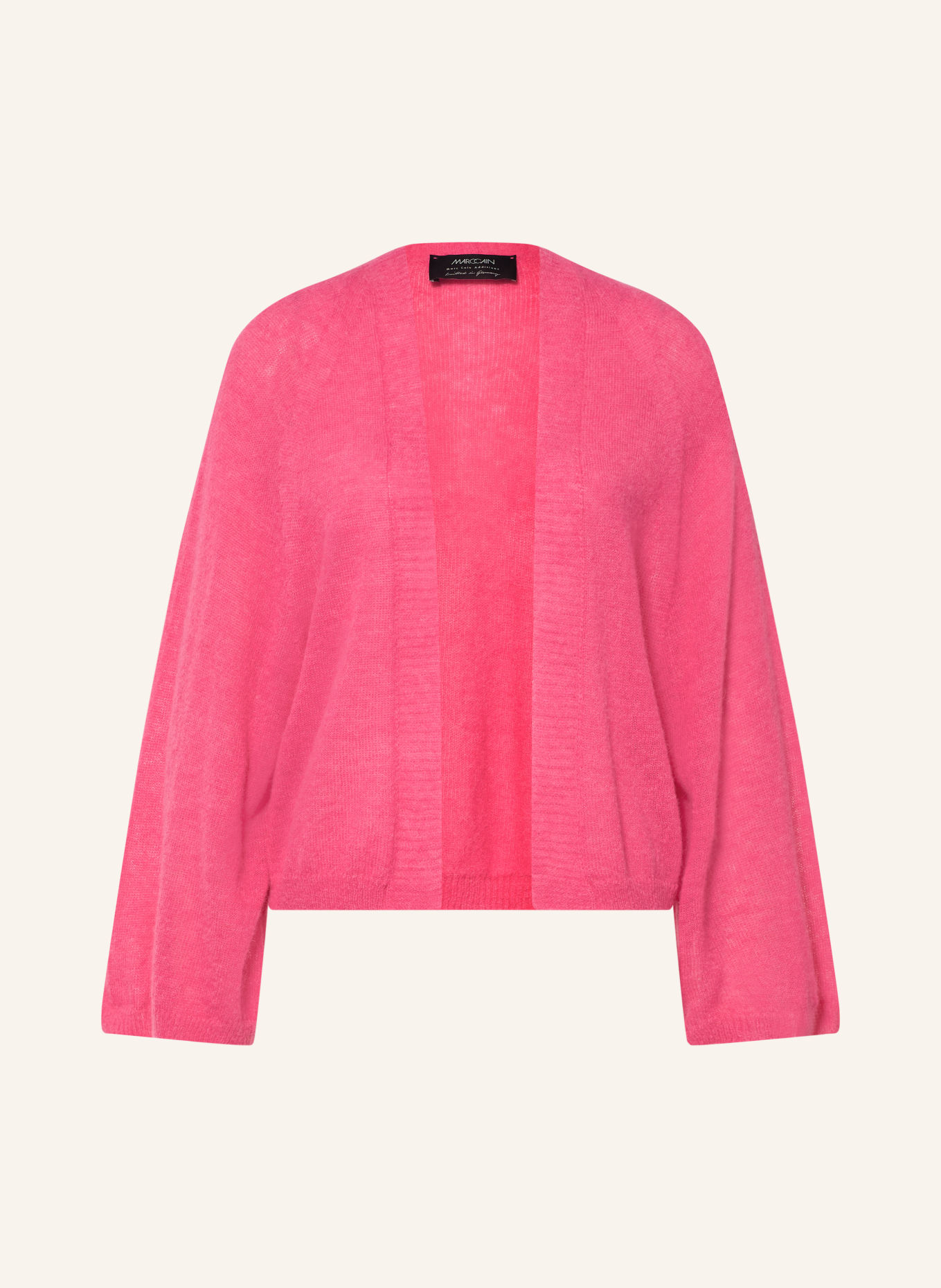 MARC CAIN Gebreid openvallend vest met alpaca: 244 dragon fruit