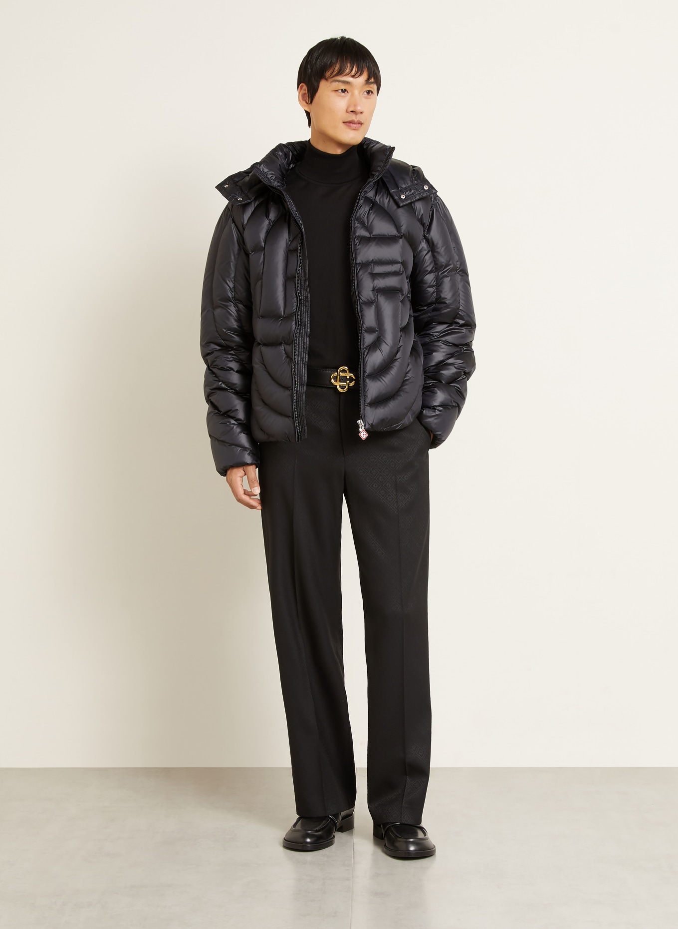 Casablanca Down jacket with removable hood: BLACK