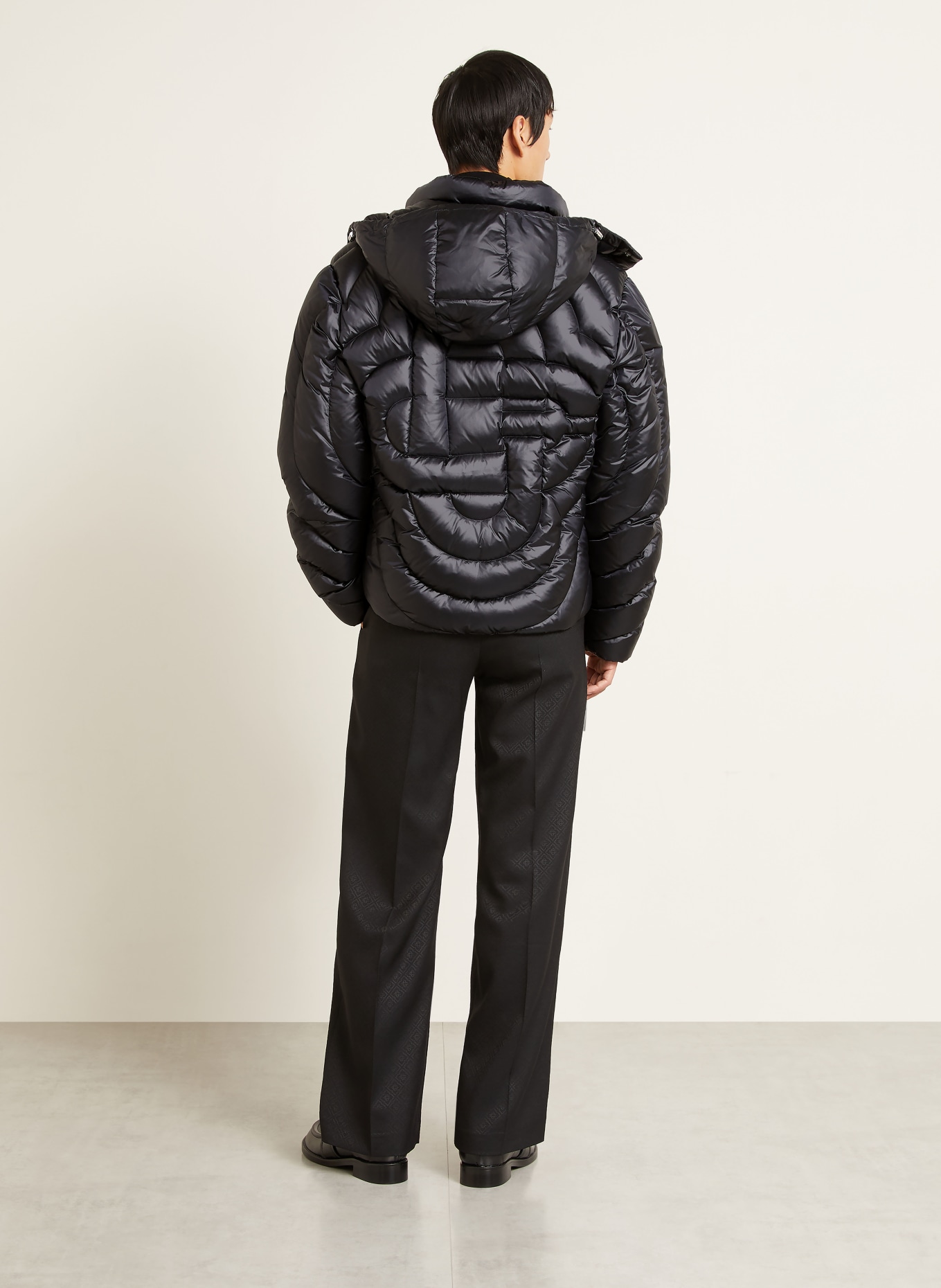 Casablanca Down jacket with removable hood: BLACK