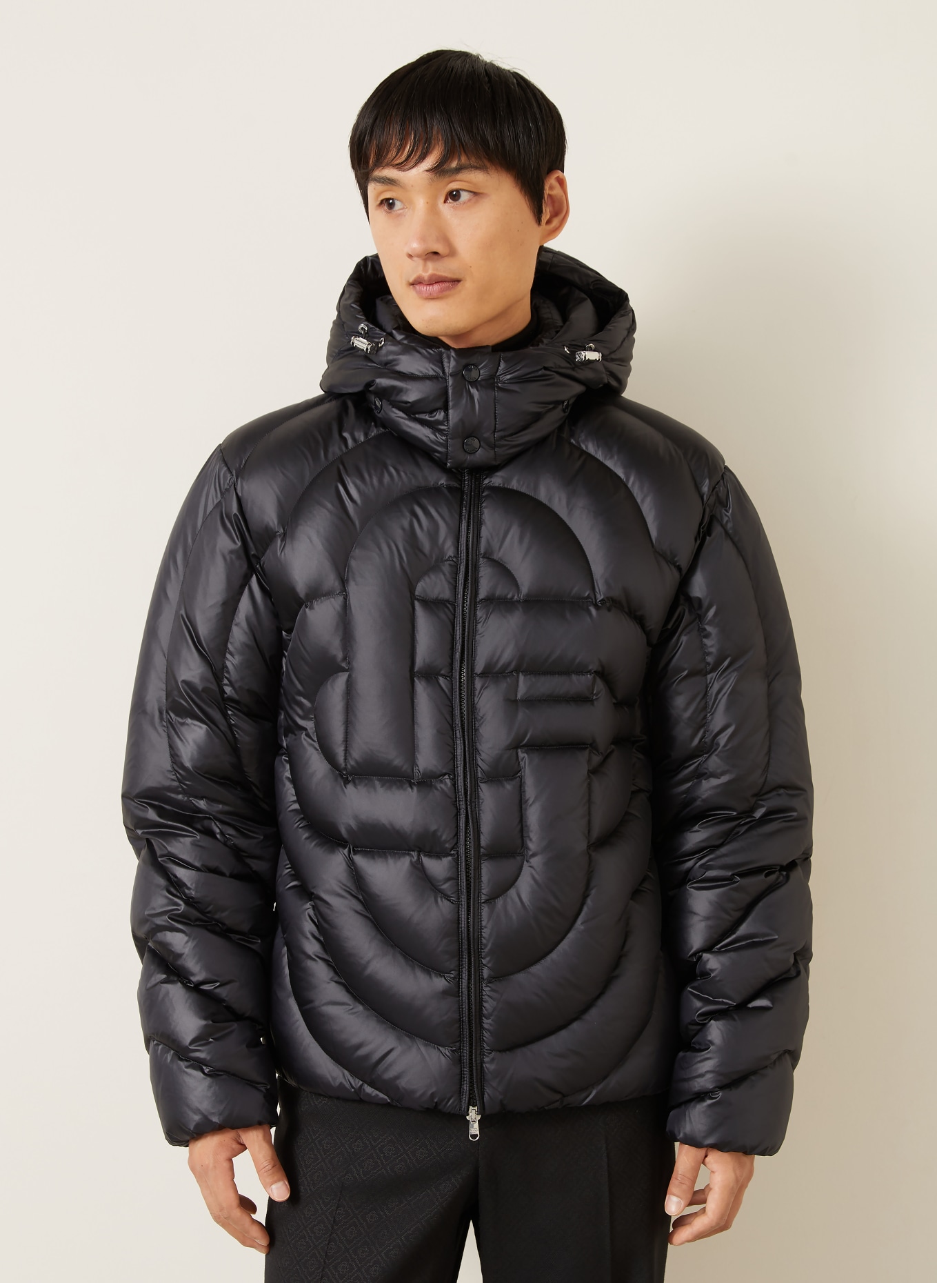 Casablanca Down jacket with removable hood: BLACK