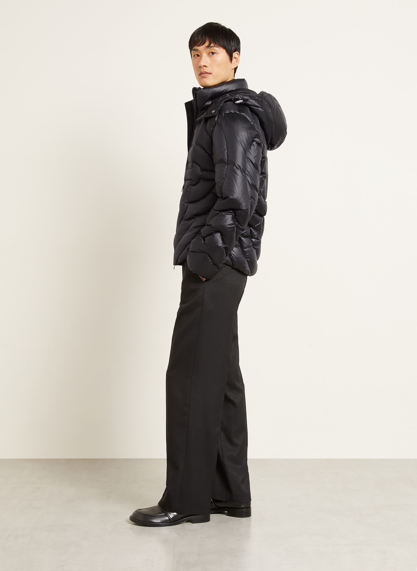 Casablanca Down jacket with removable hood: BLACK