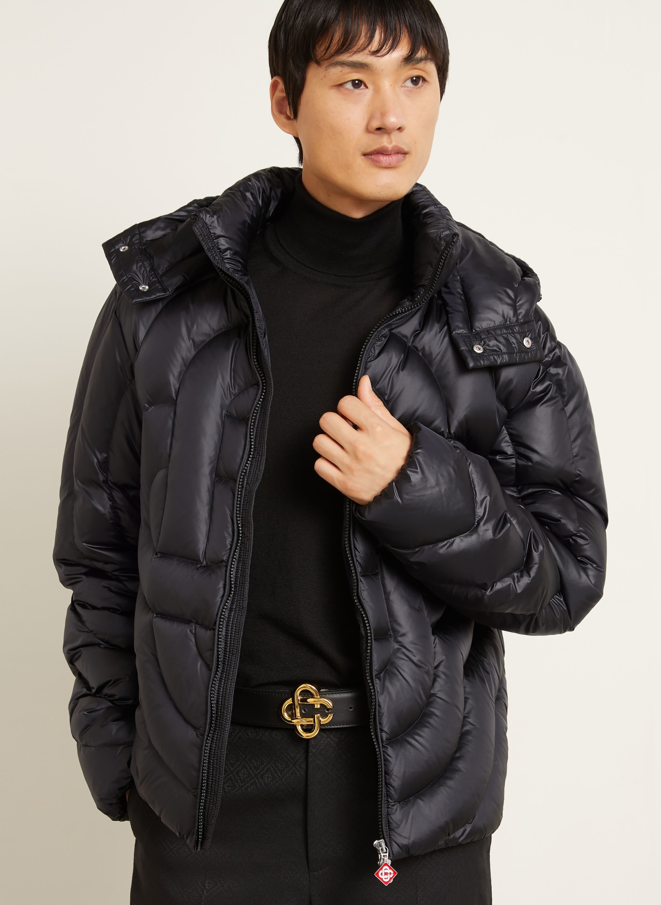 Casablanca Down jacket with removable hood: BLACK
