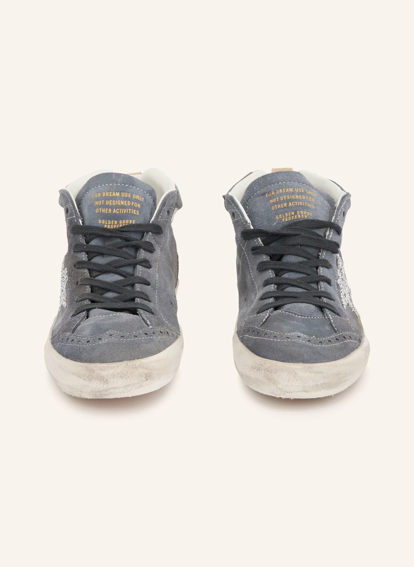 GOLDEN GOOSE Hightop-Sneaker MID STAR: BLAUGRAU / SILBER / BEIGE