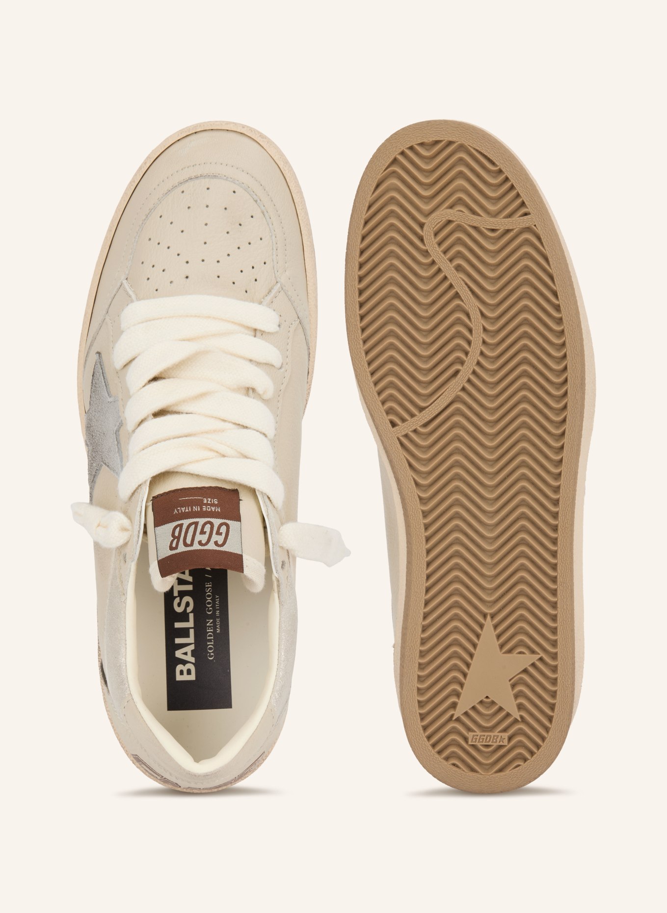 GOLDEN GOOSE BALL STAR Sneakers: ECRU / BROWN / GRAY