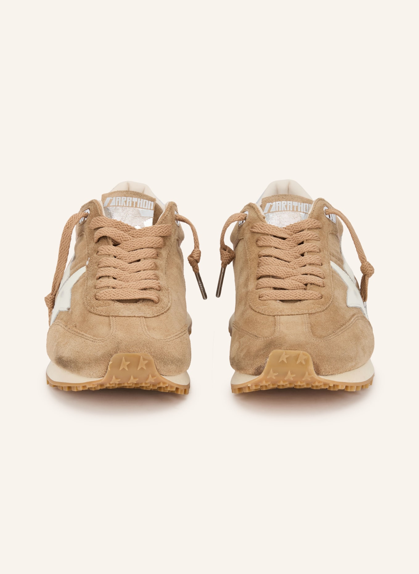 GOLDEN GOOSE MARATHON Sneakers: CAMEL / SILVER / CREAM