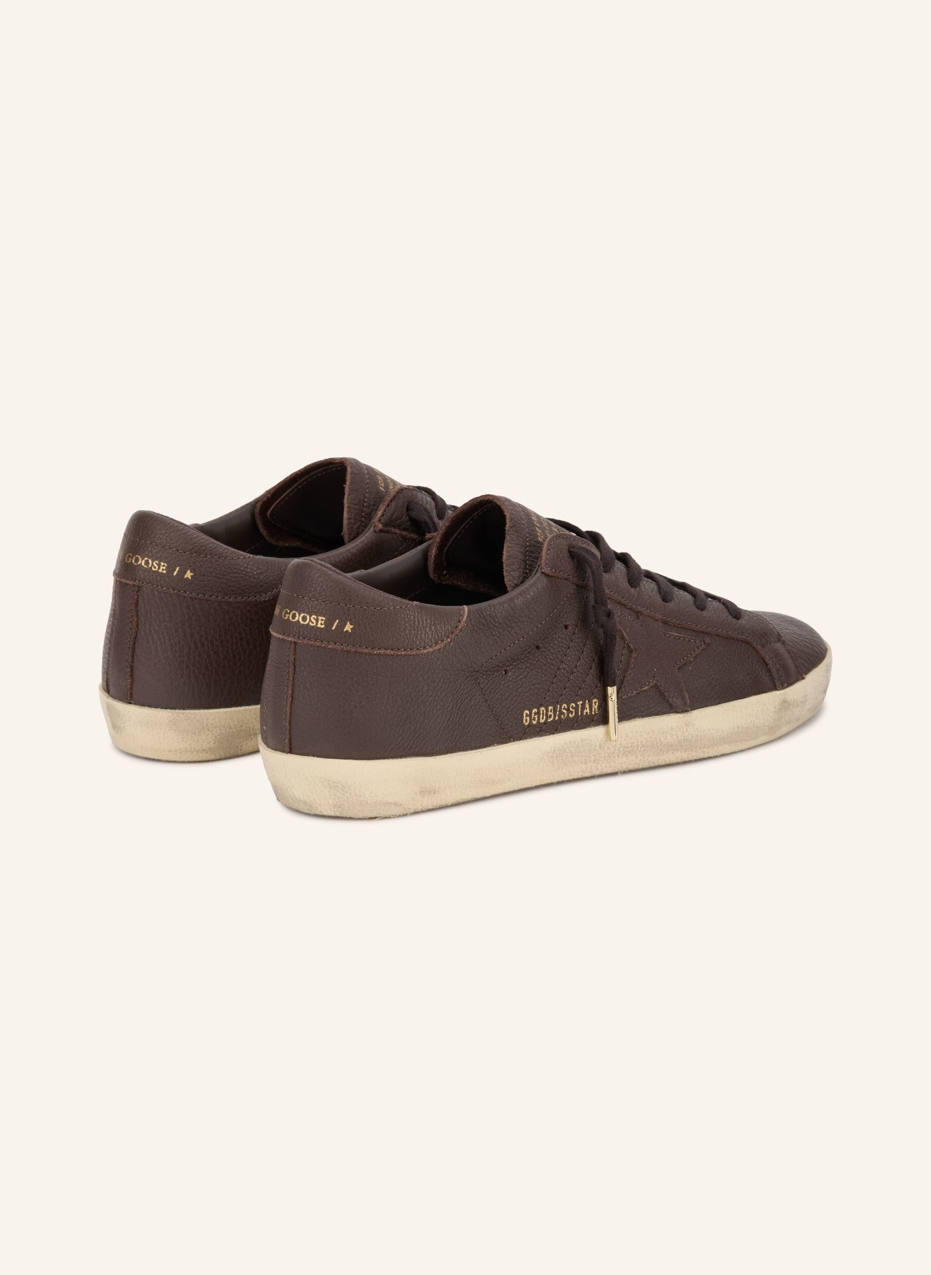 GOLDEN GOOSE SUPER-STAR Sneakers: BROWN / GOLD
