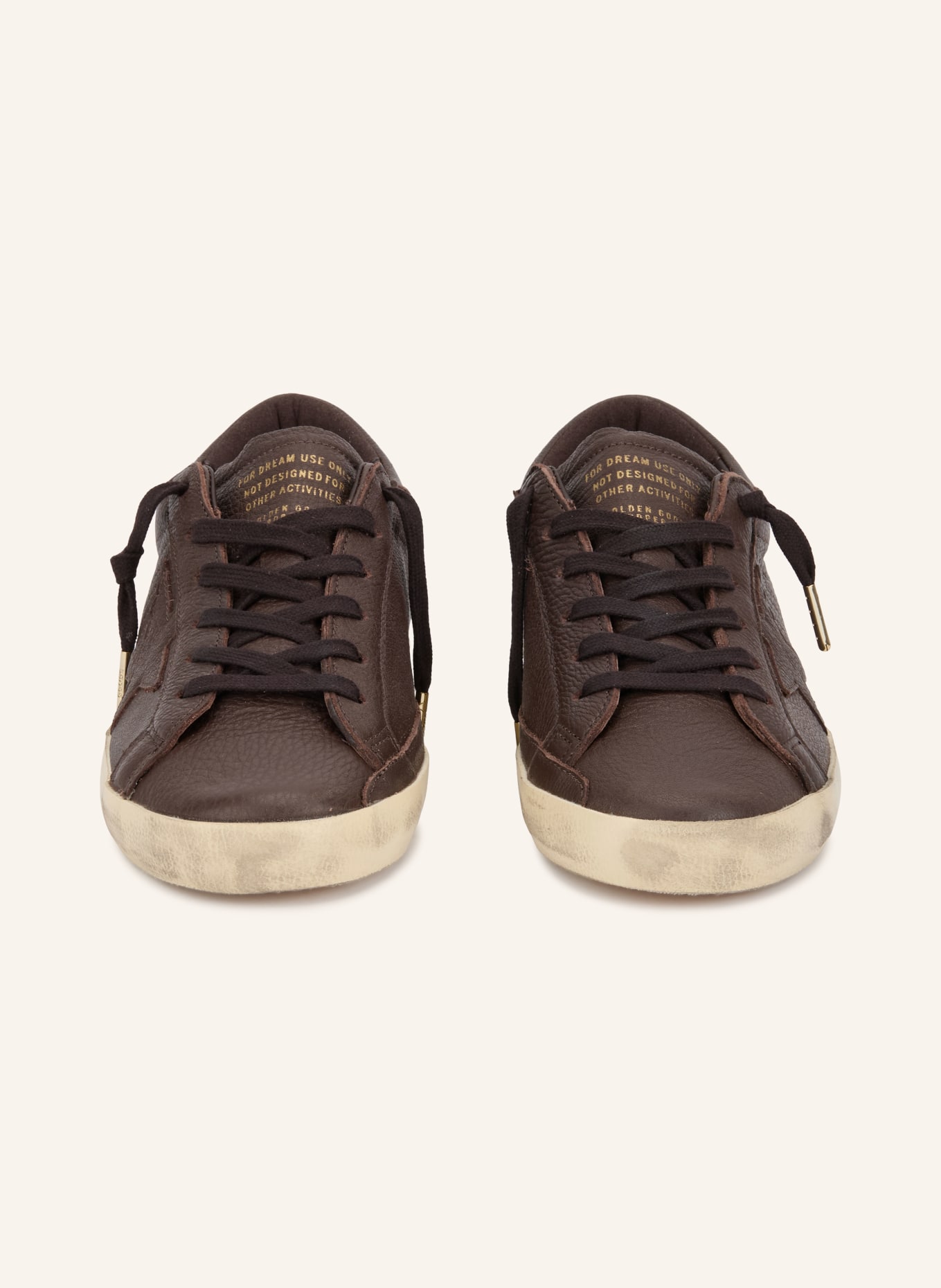 GOLDEN GOOSE SUPER-STAR Sneakers: BROWN / GOLD