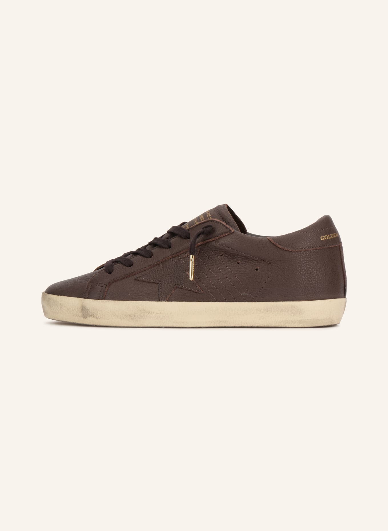 GOLDEN GOOSE SUPER-STAR Sneakers: BROWN / GOLD