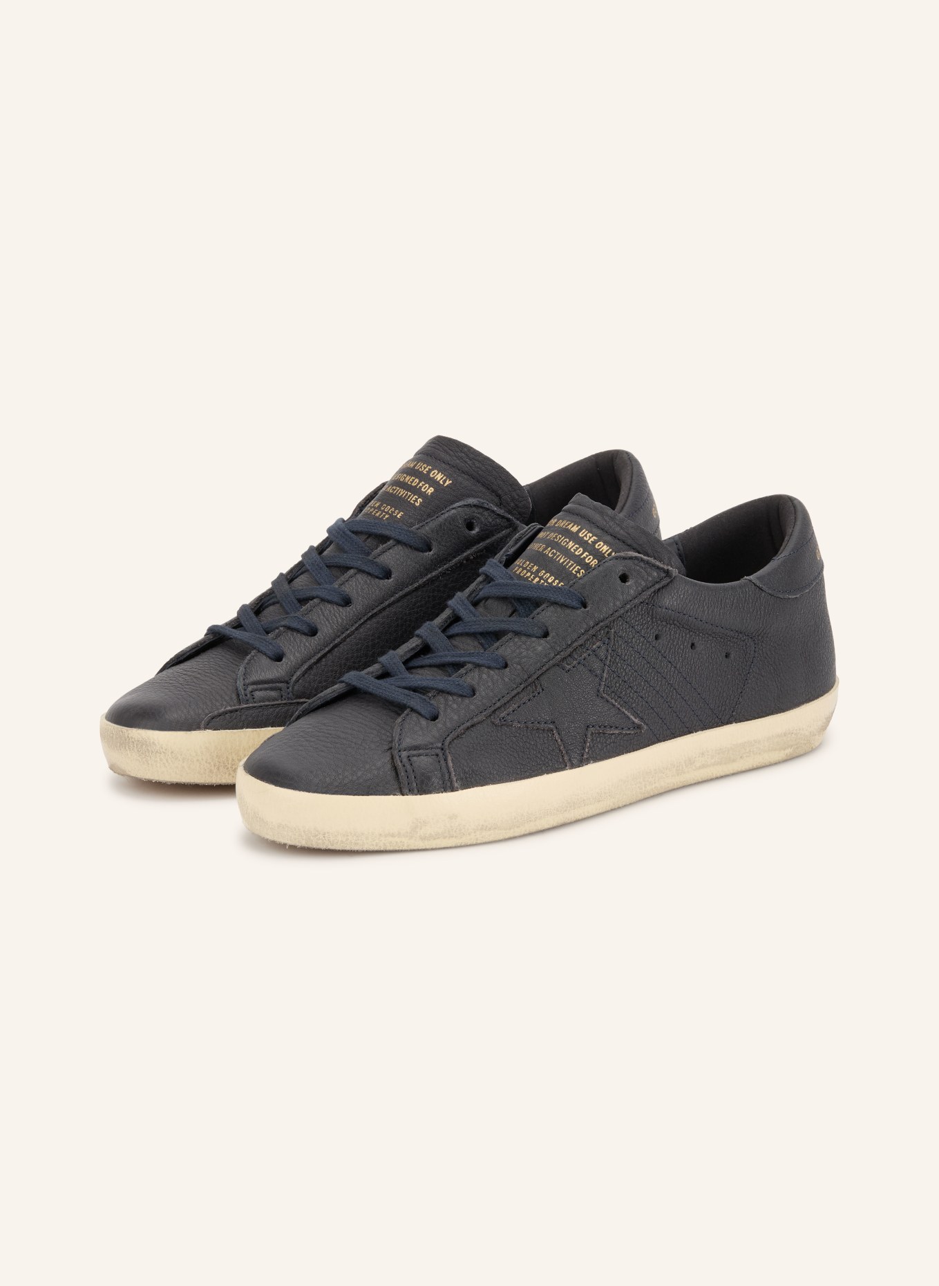 GOLDEN GOOSE Sneaker SUPER-STAR: DUNKELBLAU / GOLD