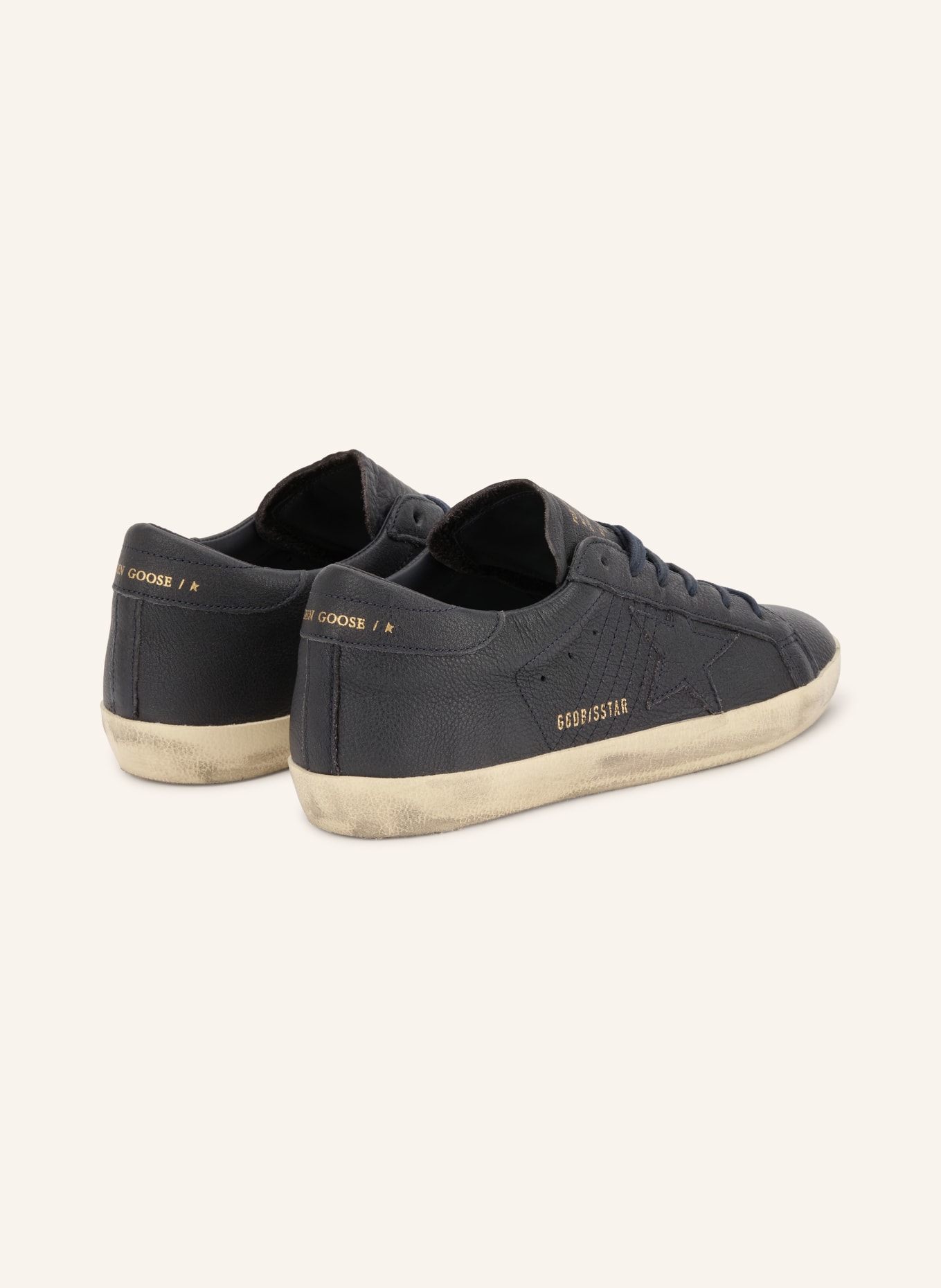 GOLDEN GOOSE Sneaker SUPER-STAR: DUNKELBLAU / GOLD