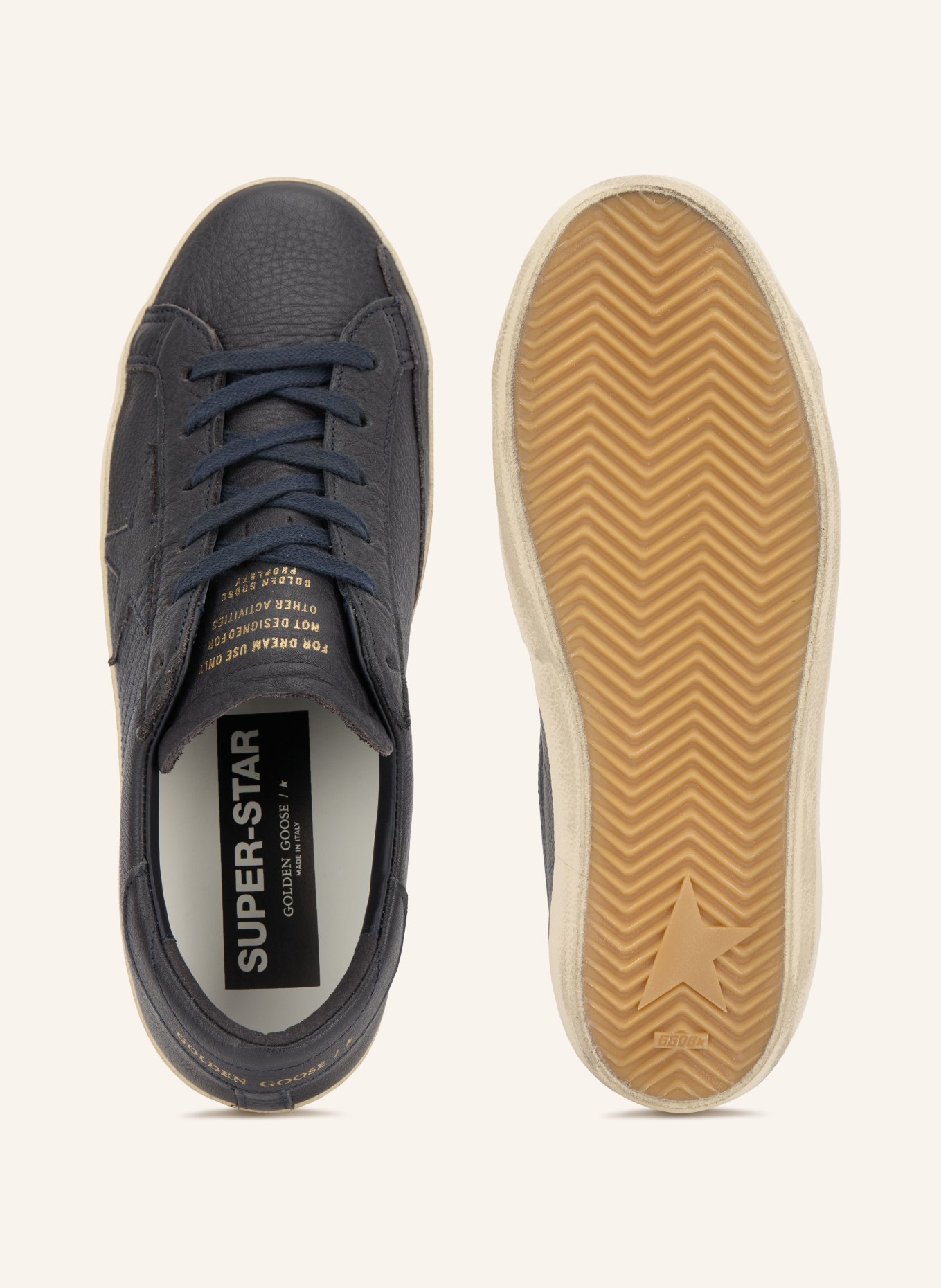 GOLDEN GOOSE Sneaker SUPER-STAR: DUNKELBLAU / GOLD
