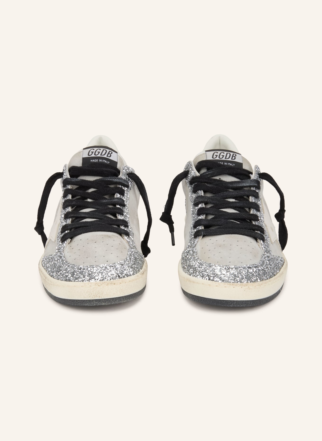 GOLDEN GOOSE Sneaker BALL STAR: BLAUGRAU / SILBER / WEISS
