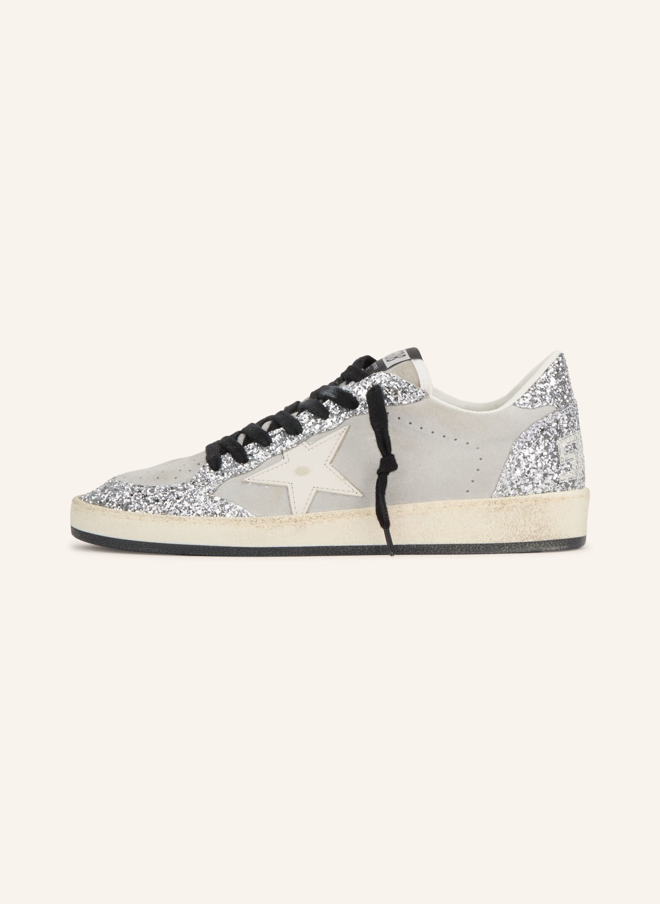 GOLDEN GOOSE Sneaker BALL STAR: BLAUGRAU / SILBER / WEISS