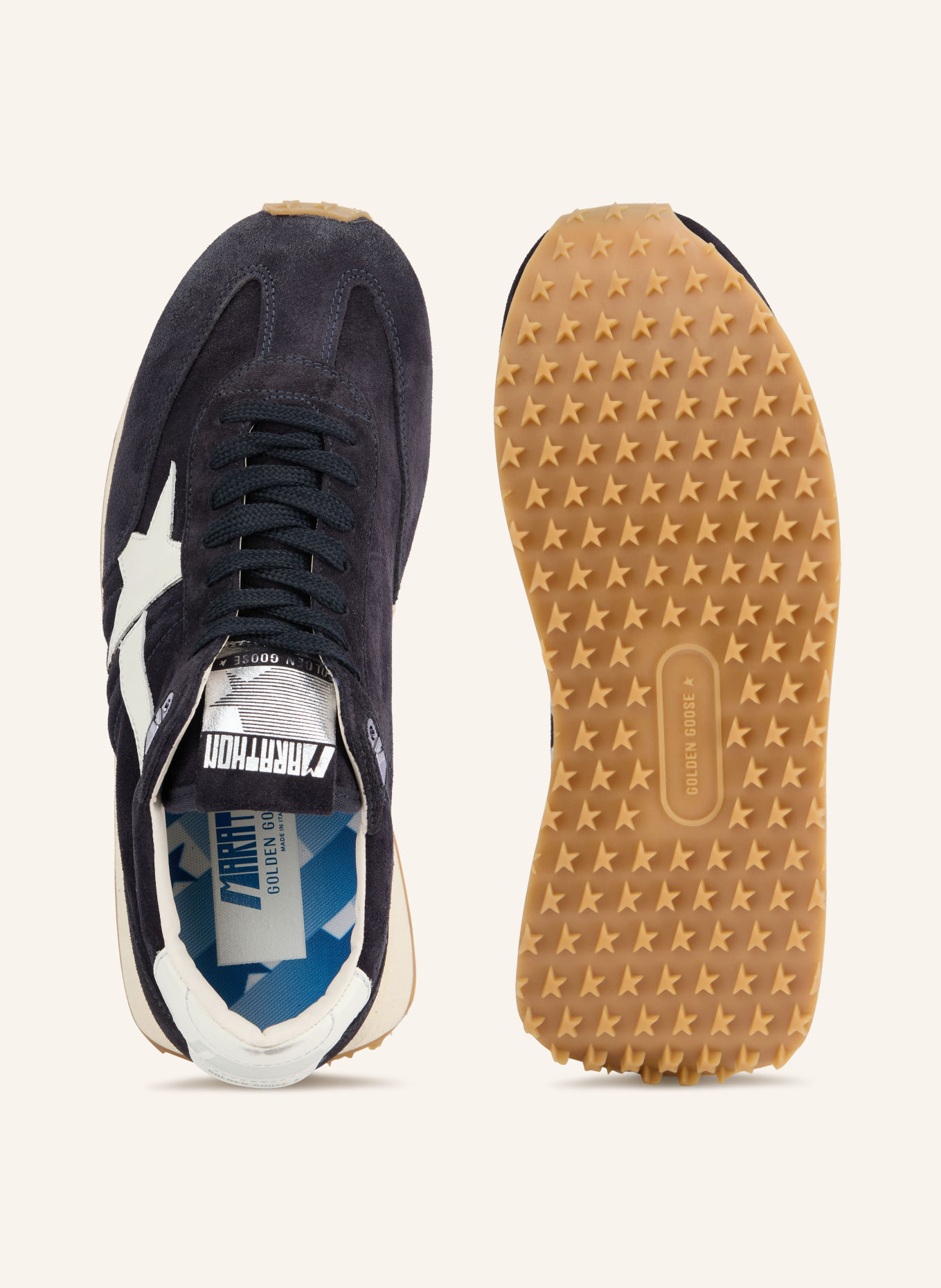 GOLDEN GOOSE MARATHON Sneakers: BLACK / WHITE
