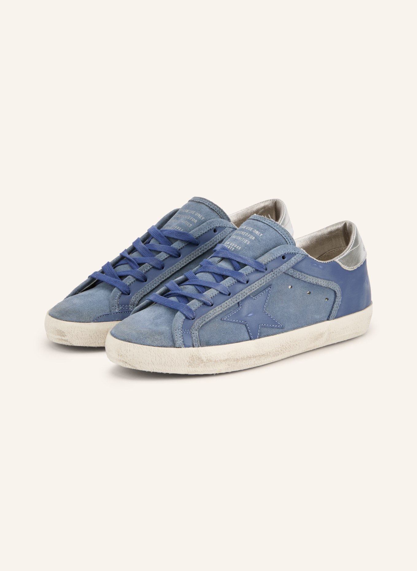 GOLDEN GOOSE SUPER-STAR Sneakers: BLUE / SILVER
