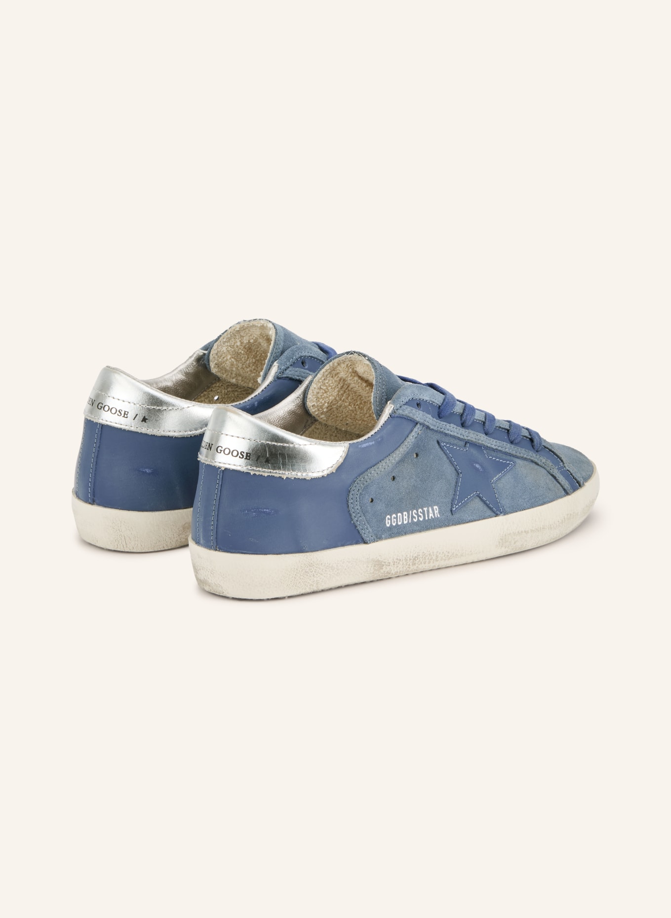 GOLDEN GOOSE SUPER-STAR Sneakers: BLUE / SILVER