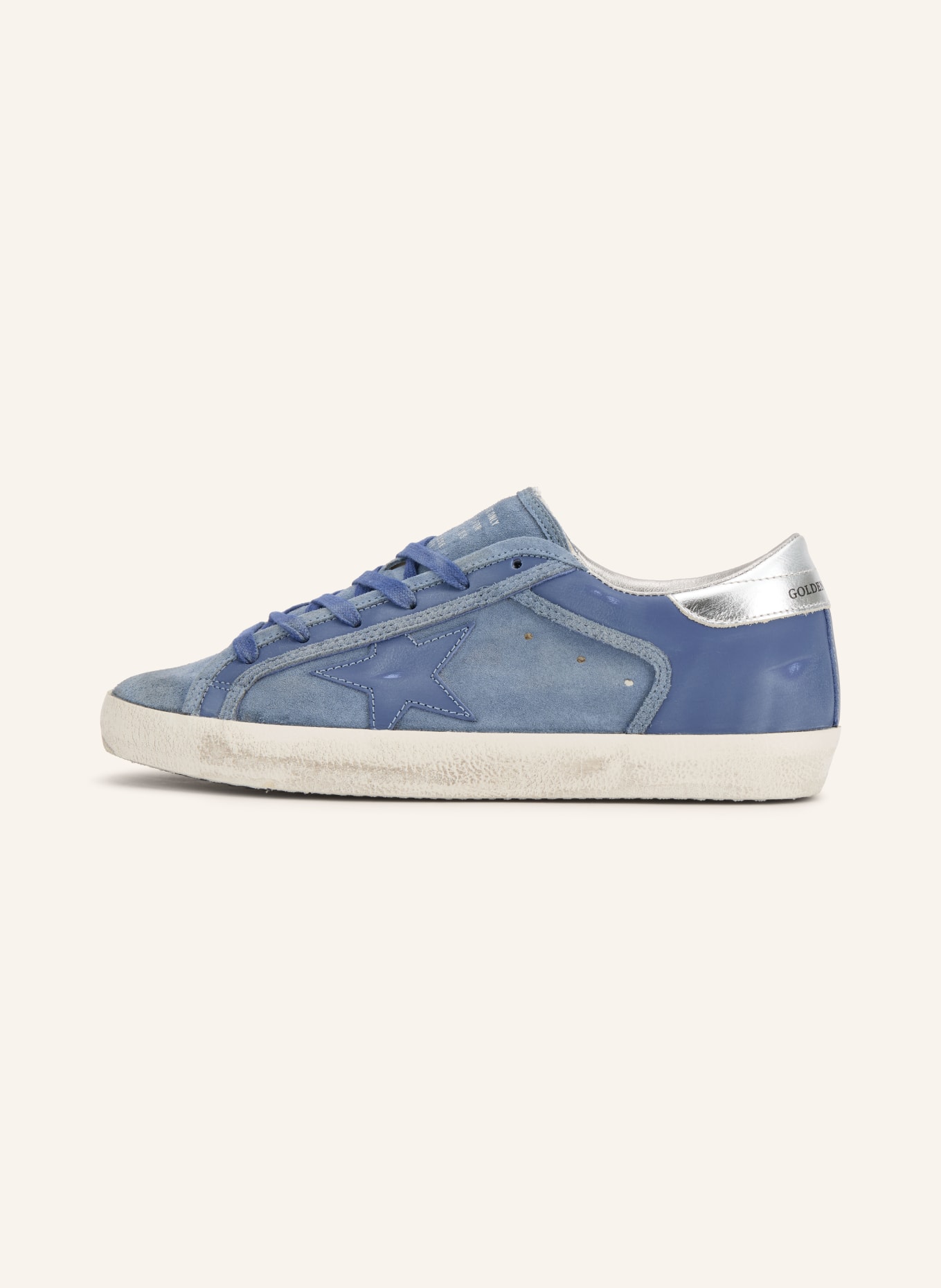 GOLDEN GOOSE SUPER-STAR Sneakers: BLUE / SILVER