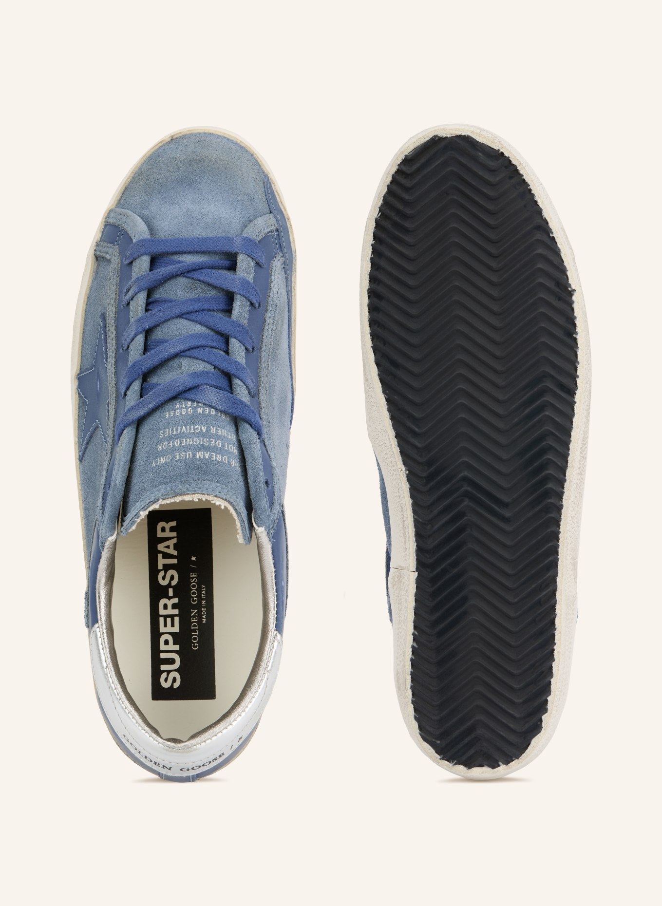 GOLDEN GOOSE SUPER-STAR Sneakers: BLUE / SILVER