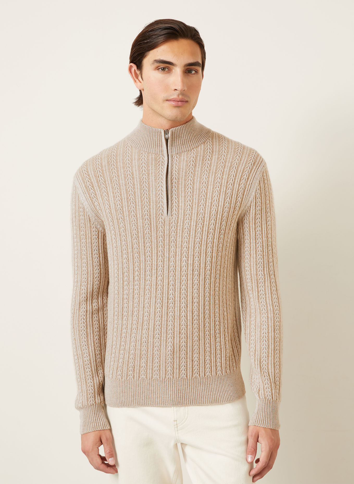 AGNONA Schipperstruien met kasjmier: BEIGE / CRÈME