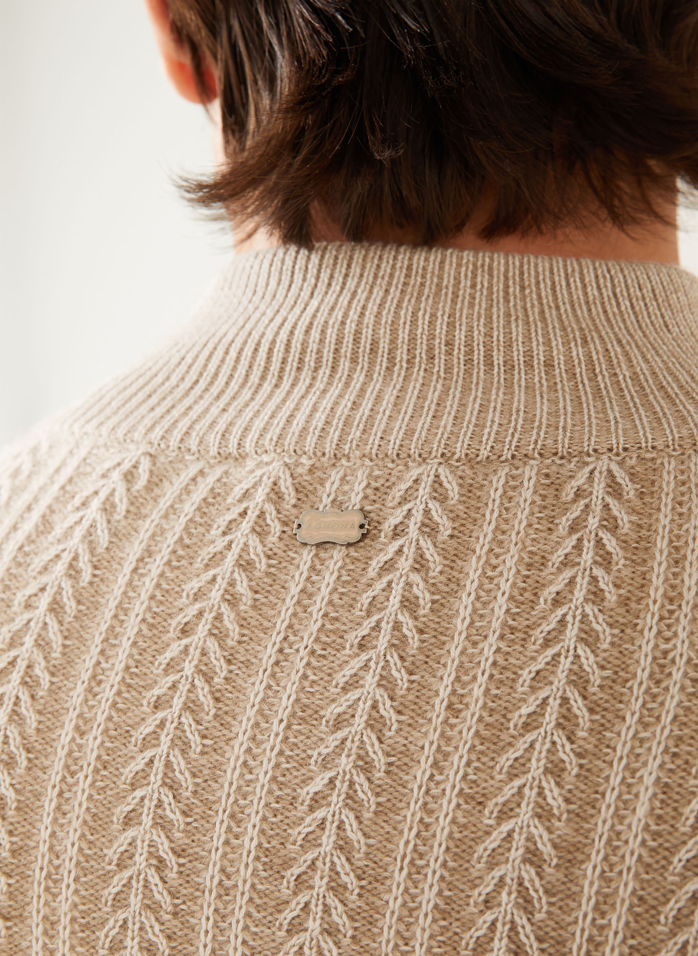 AGNONA Schipperstruien met kasjmier: BEIGE / CRÈME