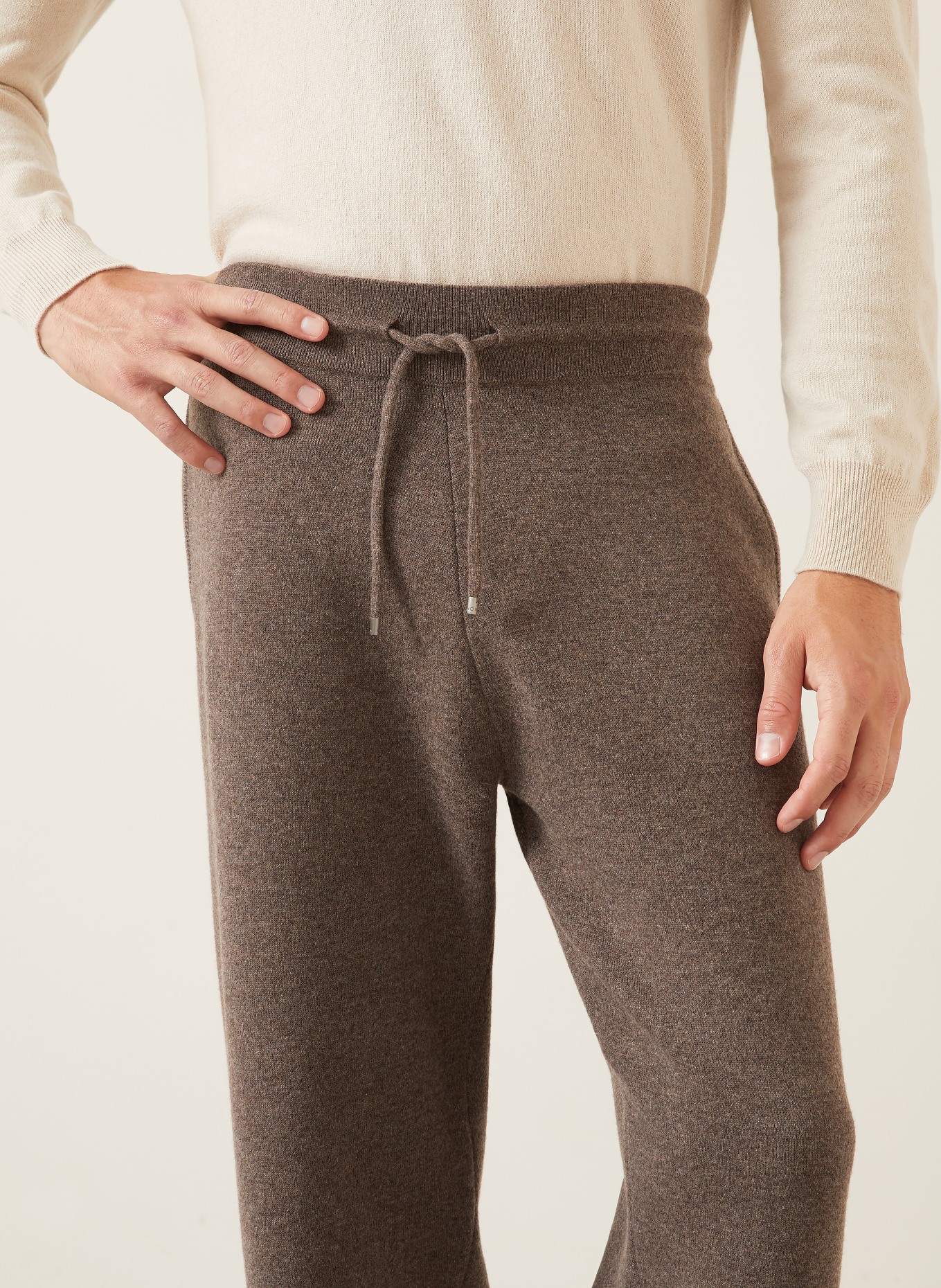 AGNONA Strickhose mit Cashmere: TAUPE