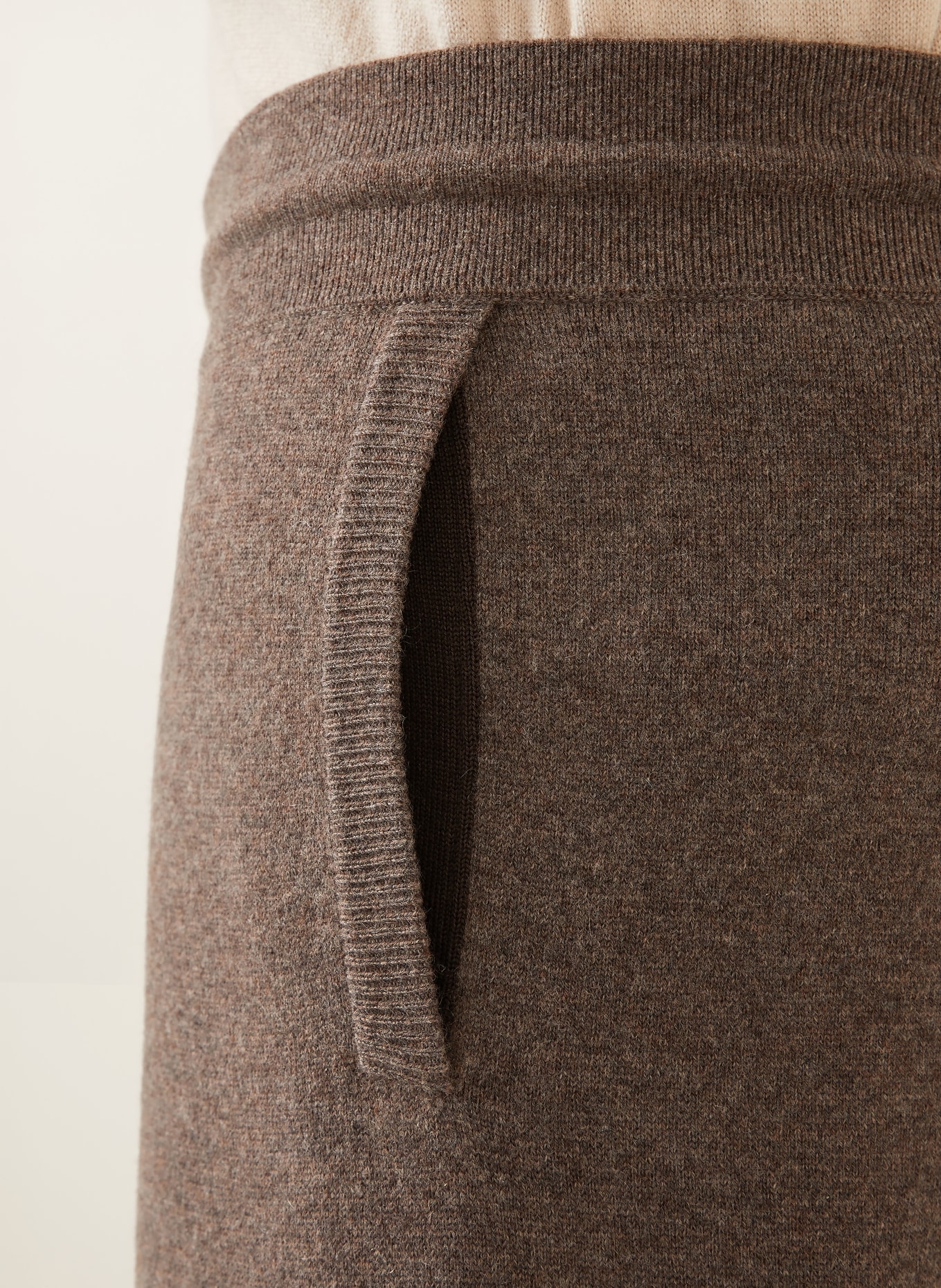 AGNONA Strickhose mit Cashmere: TAUPE