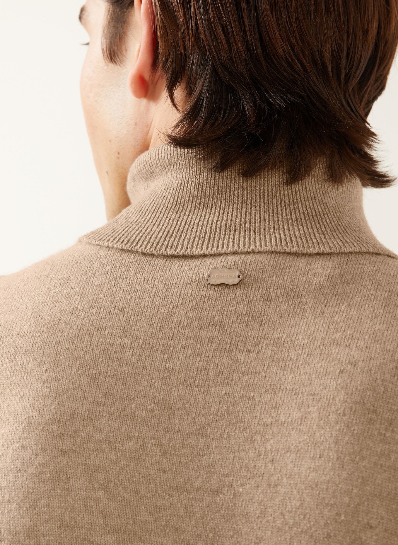 AGNONA Rollkragenpullover aus Cashmere: BEIGE