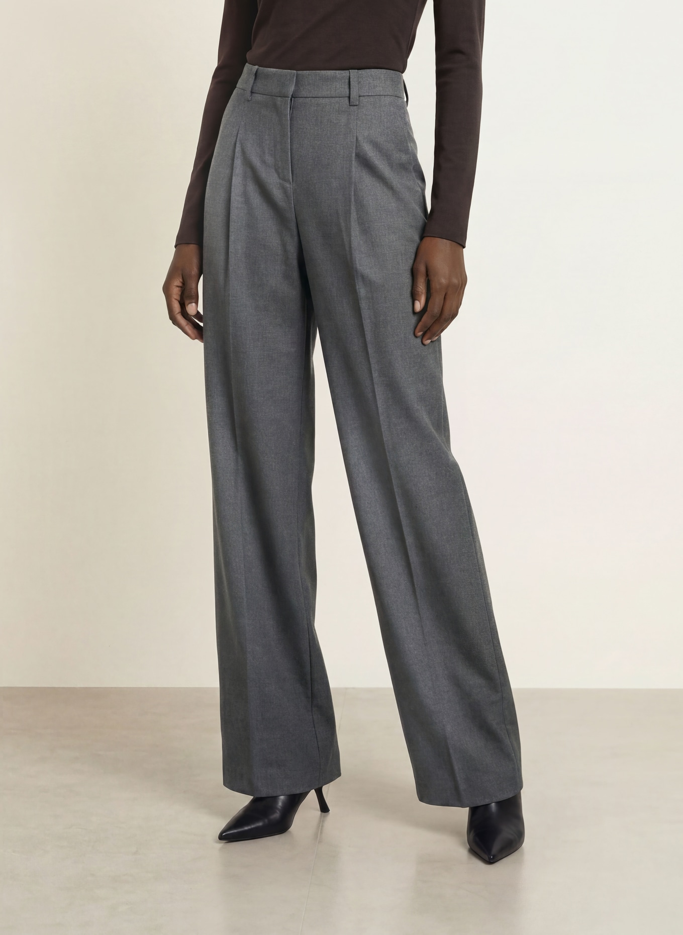 SEDUCTIVE Marlene-broek CHRISSY van flanel: DONKERGRIJS