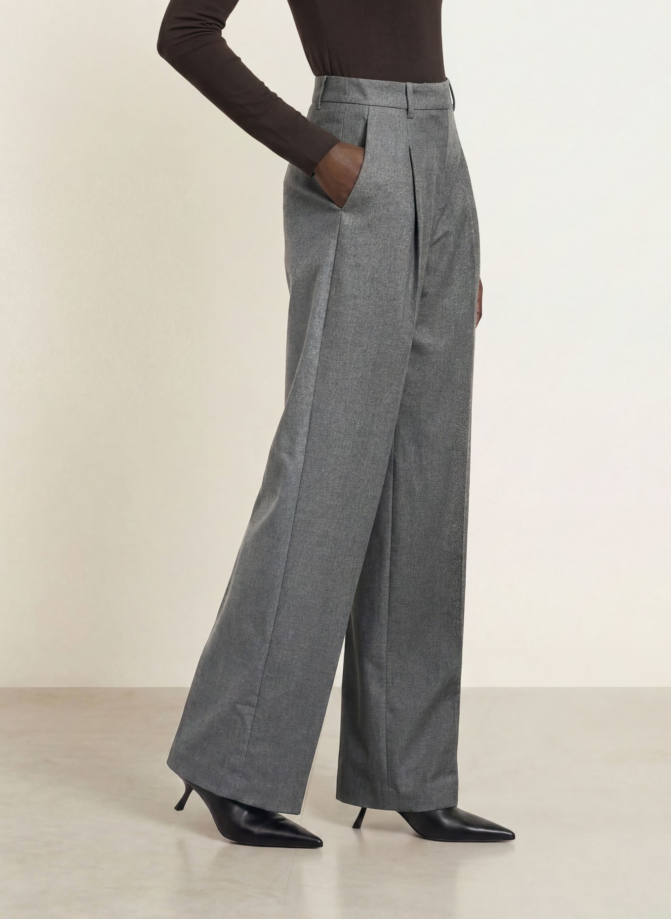 SEDUCTIVE Marlene-broek CHRISSY van flanel: DONKERGRIJS