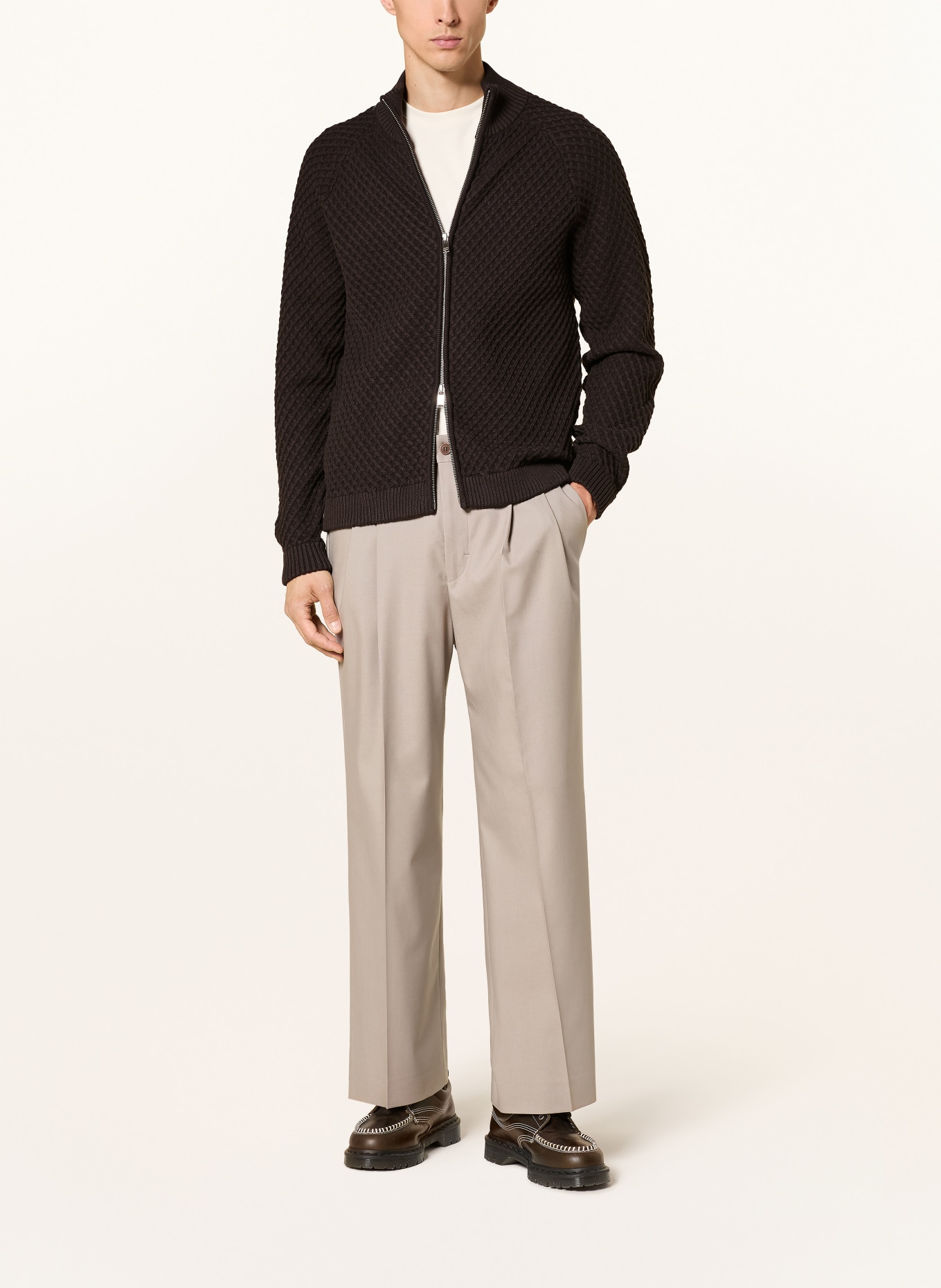 DRYKORN KERAO Cardigan: DARK BROWN