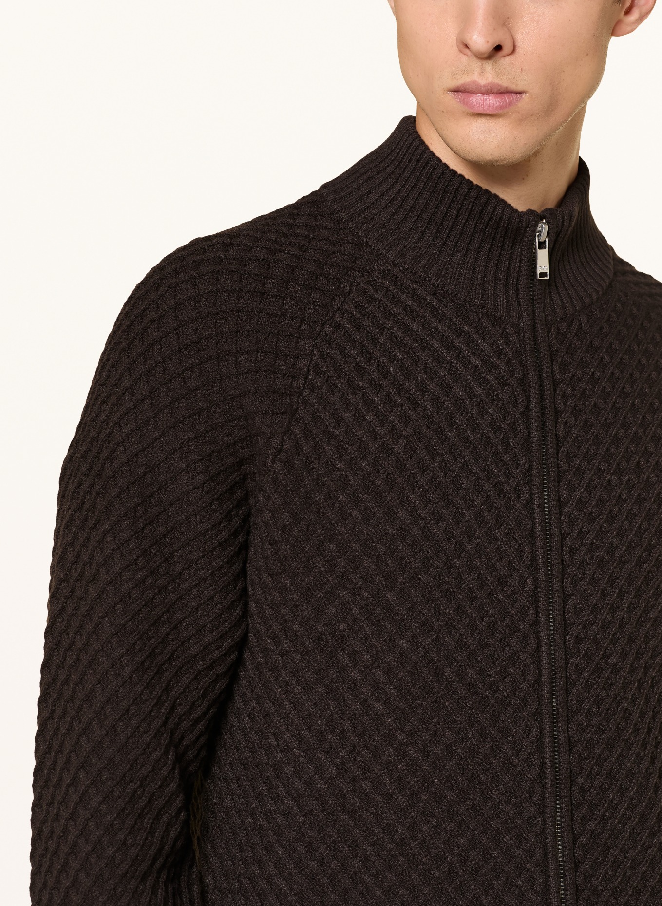 DRYKORN KERAO Cardigan: DARK BROWN