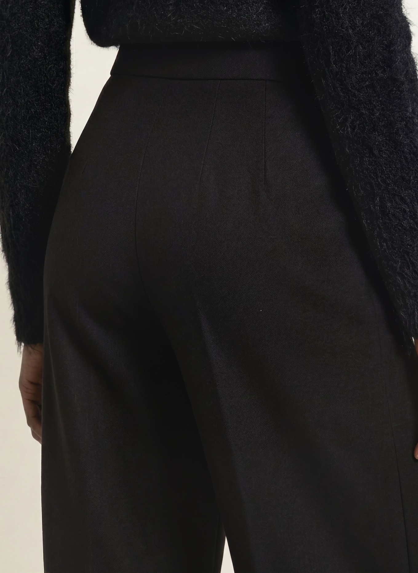 SEDUCTIVE NALEY flannel wide-leg trousers: DARK BROWN