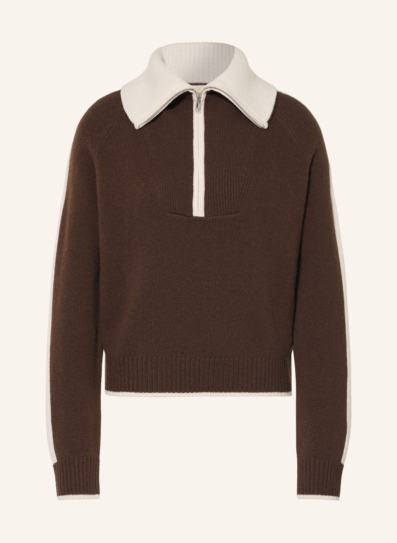 FROM FUTURE Cashmere-Troyer: DUNKELBRAUN / WEISS