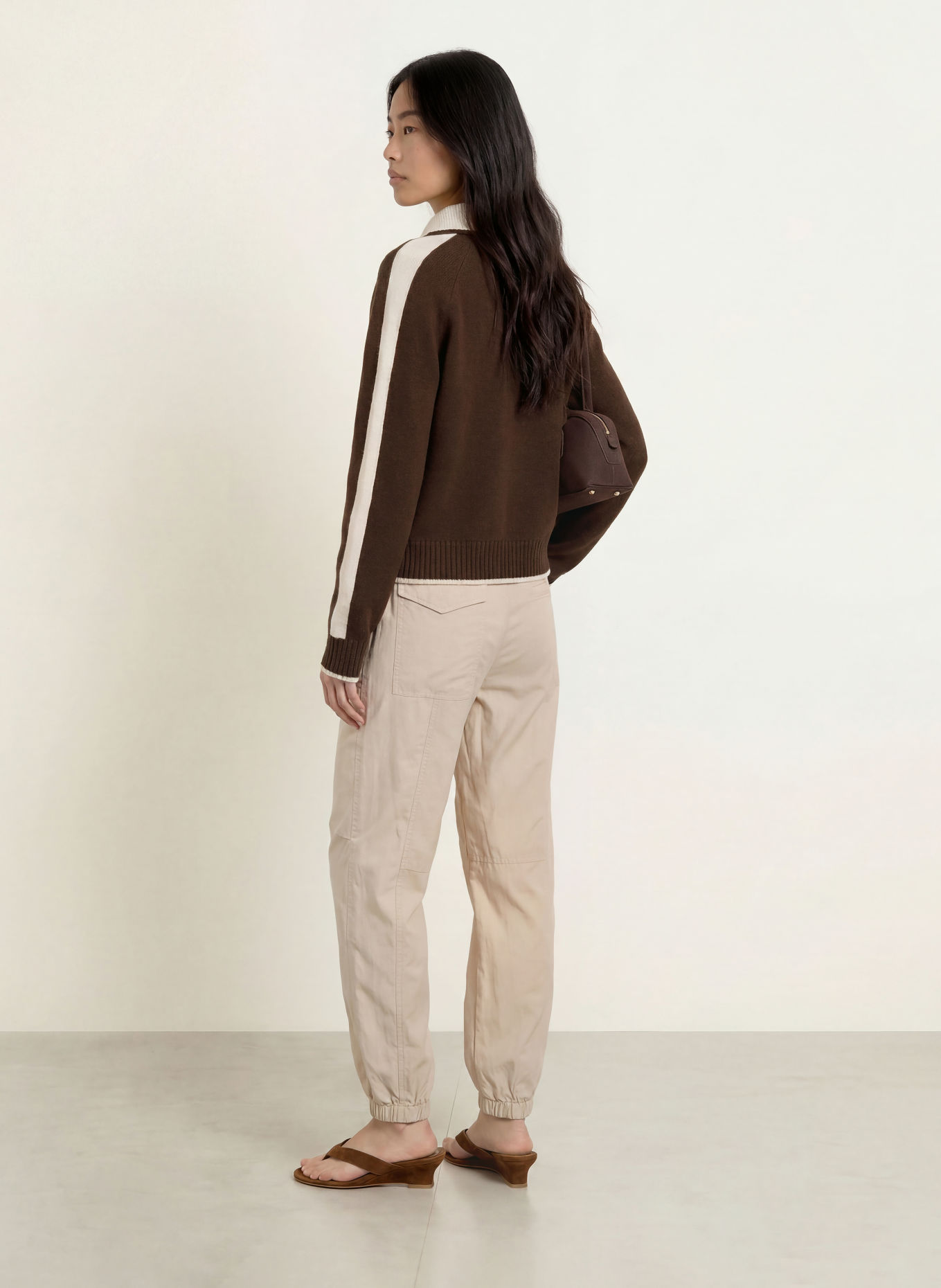 FROM FUTURE Cashmere-Troyer: DUNKELBRAUN / WEISS