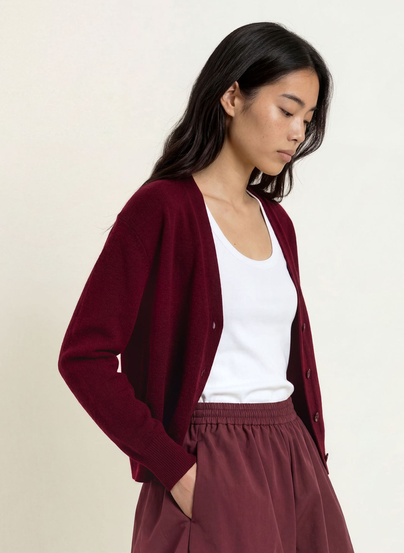 FROM FUTURE Gilet en cachemire: ROUGE FONCÉ