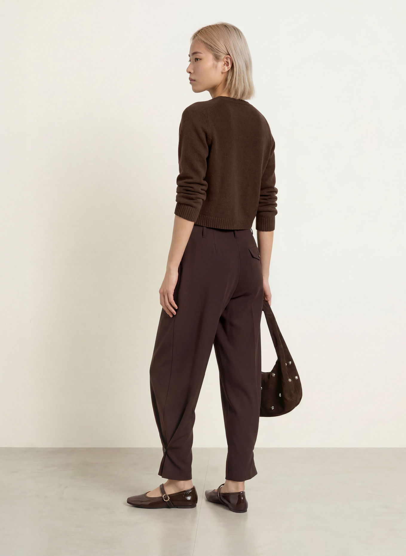 FROM FUTURE Strickjacke aus Cashmere: DUNKELBRAUN