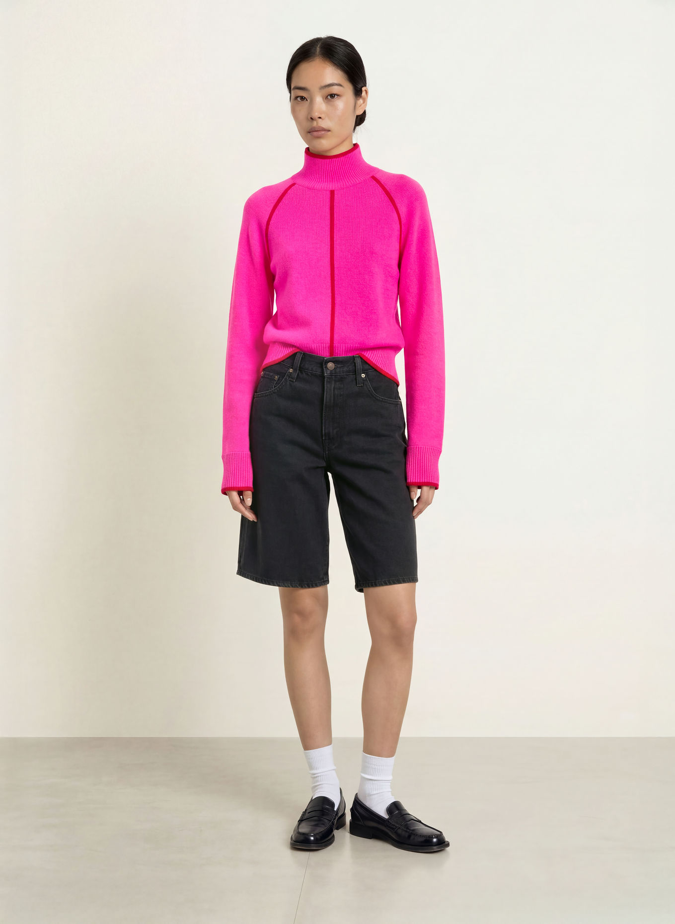 FROM FUTURE Cashmere Sweater: NEON PINK / RED