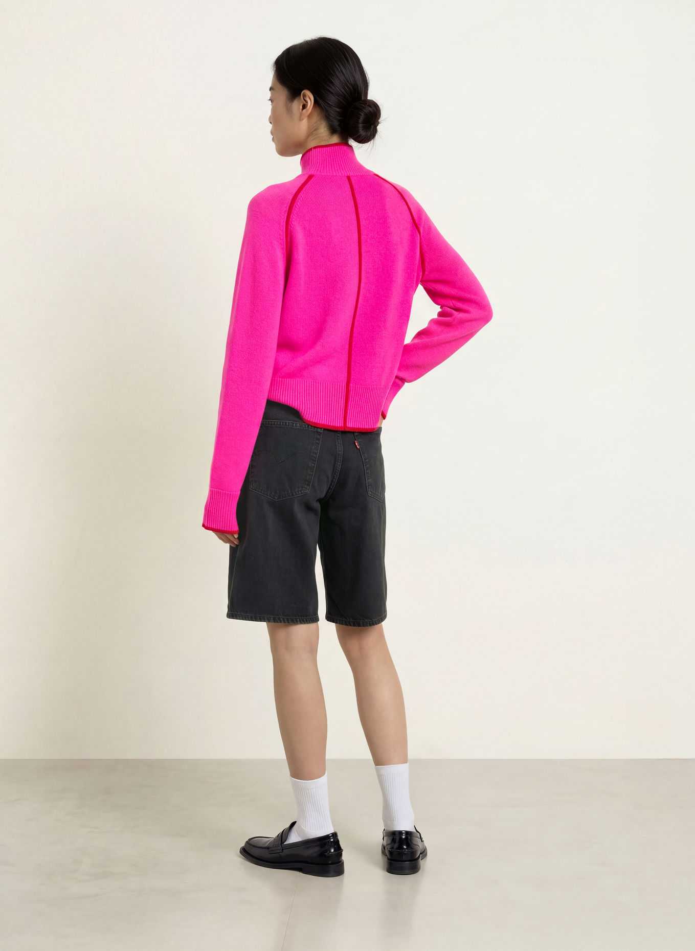 FROM FUTURE Cashmere Sweater: NEON PINK / RED