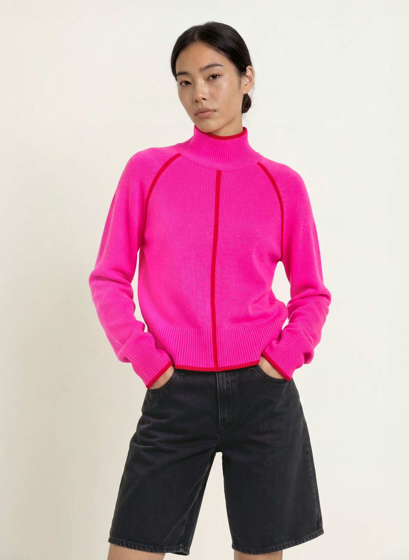 FROM FUTURE Cashmere Sweater: NEON PINK / RED