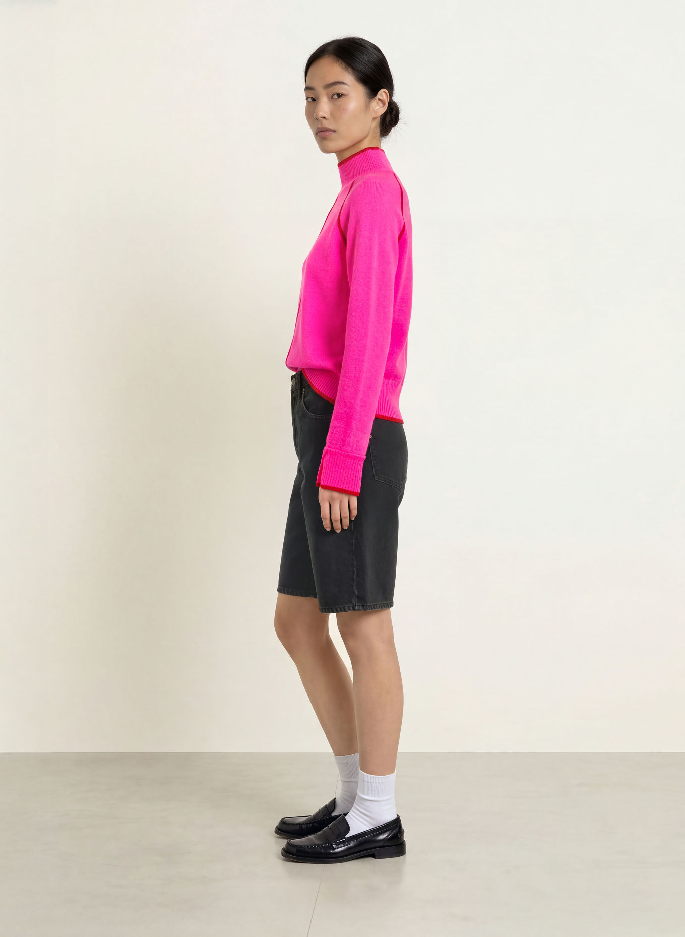 FROM FUTURE Cashmere Sweater: NEON PINK / RED