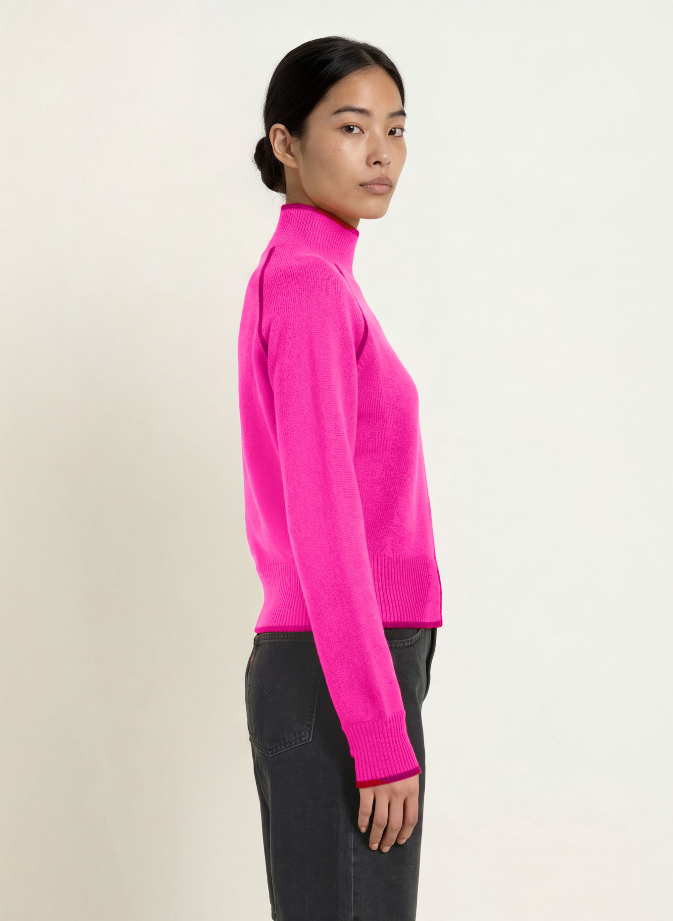 FROM FUTURE Cashmere Sweater: NEON PINK / RED