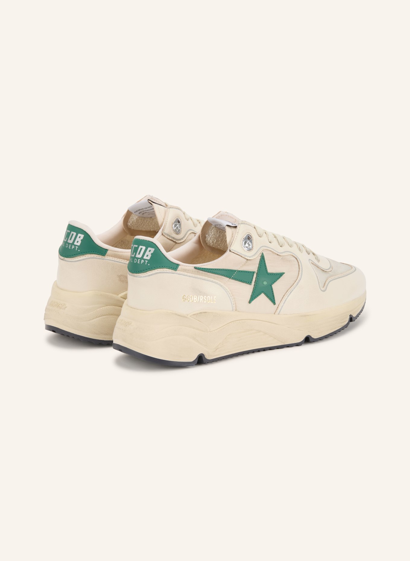 GOLDEN GOOSE Sneaker RUNNING: CREME / GRÜN