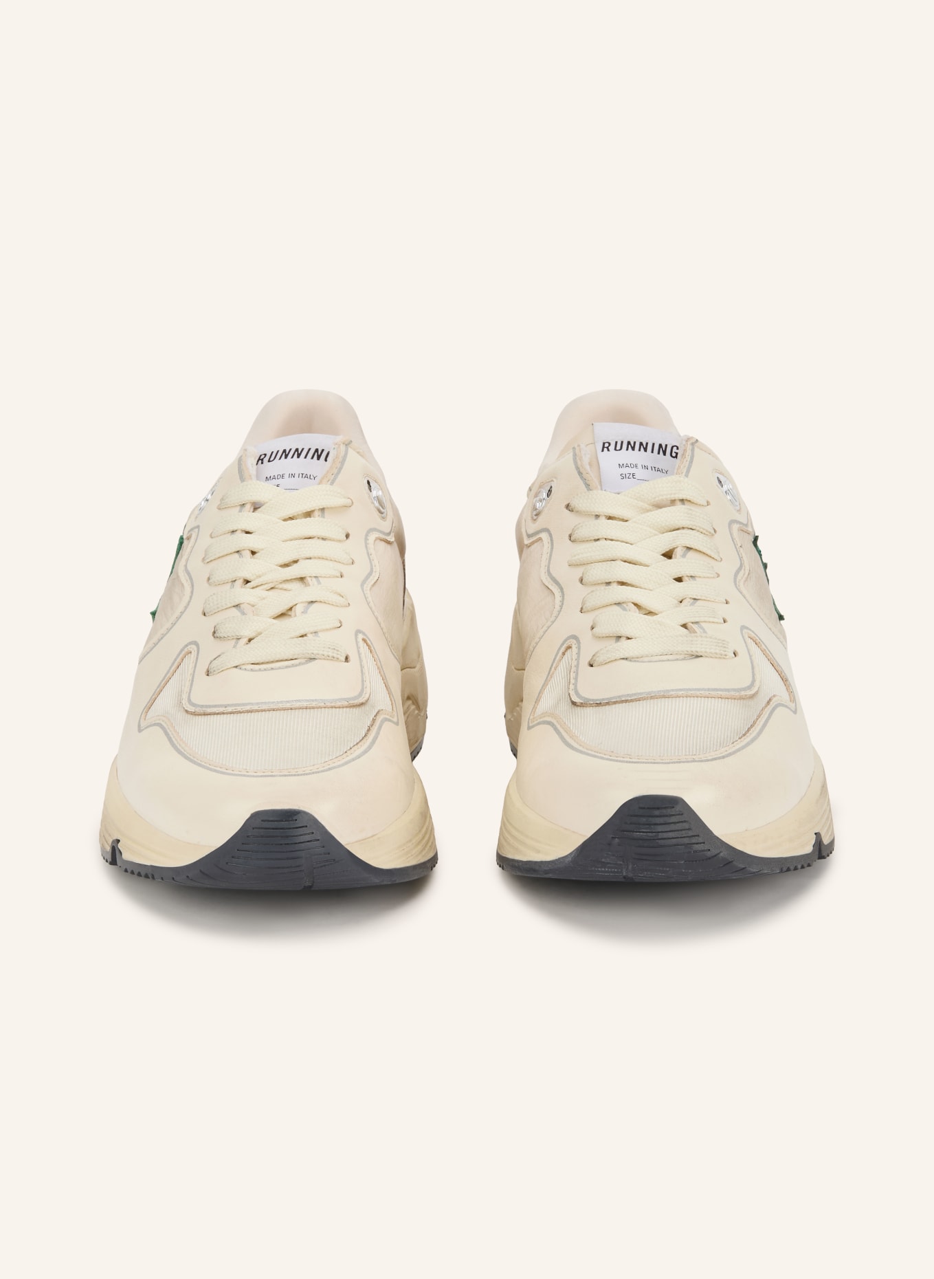 GOLDEN GOOSE Sneaker RUNNING: CREME / GRÜN