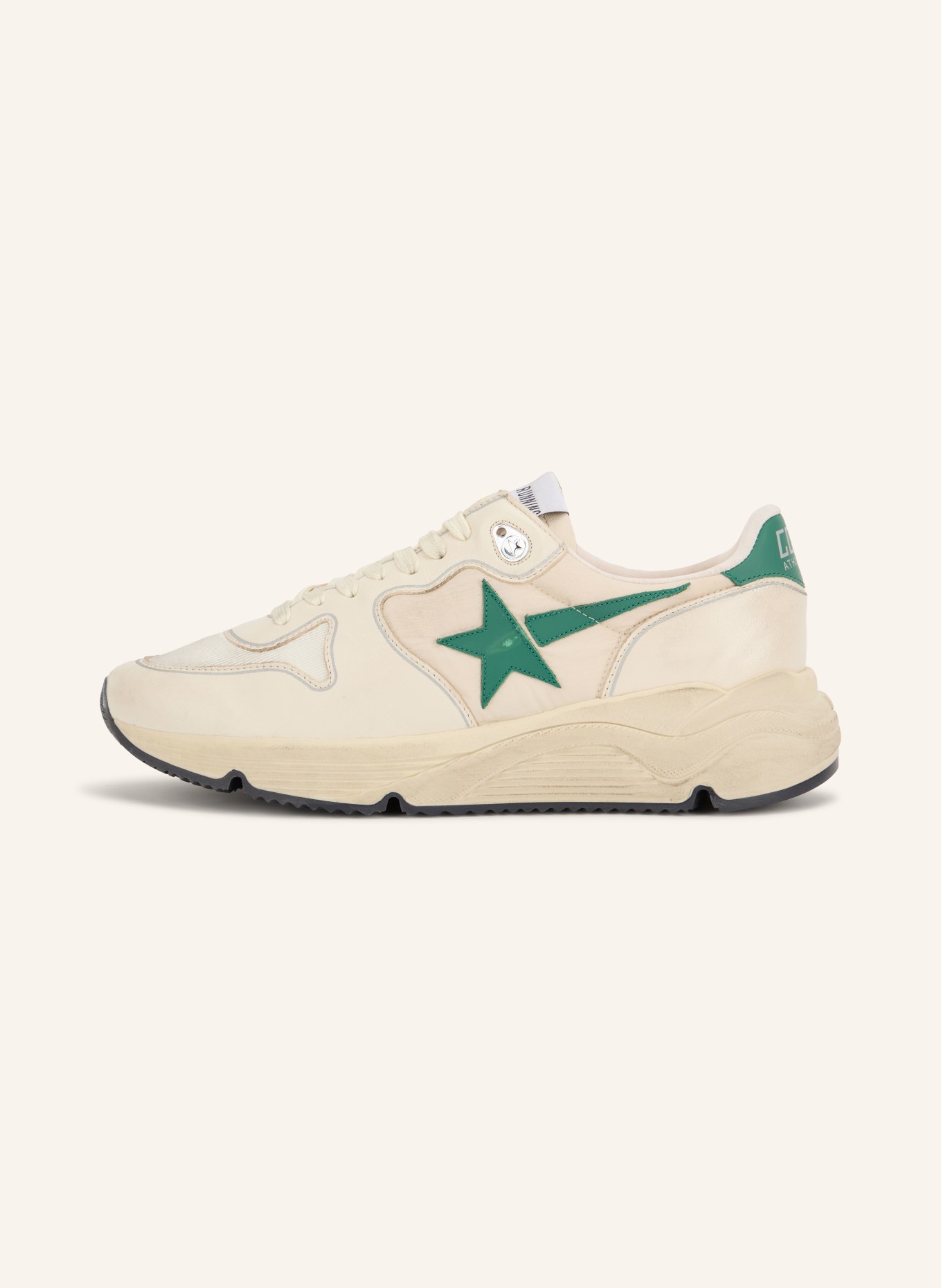GOLDEN GOOSE Sneaker RUNNING: CREME / GRÜN