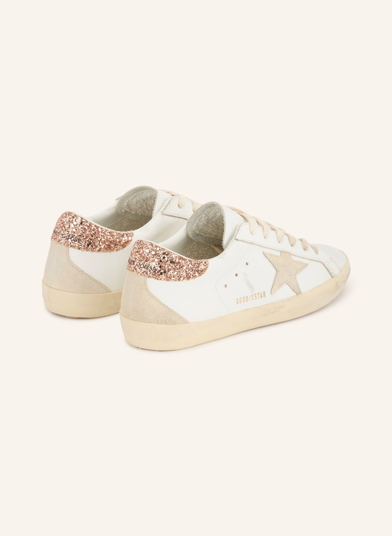 GOLDEN GOOSE Sneaker SUPER-STAR: WEISS / GOLD / BEIGE