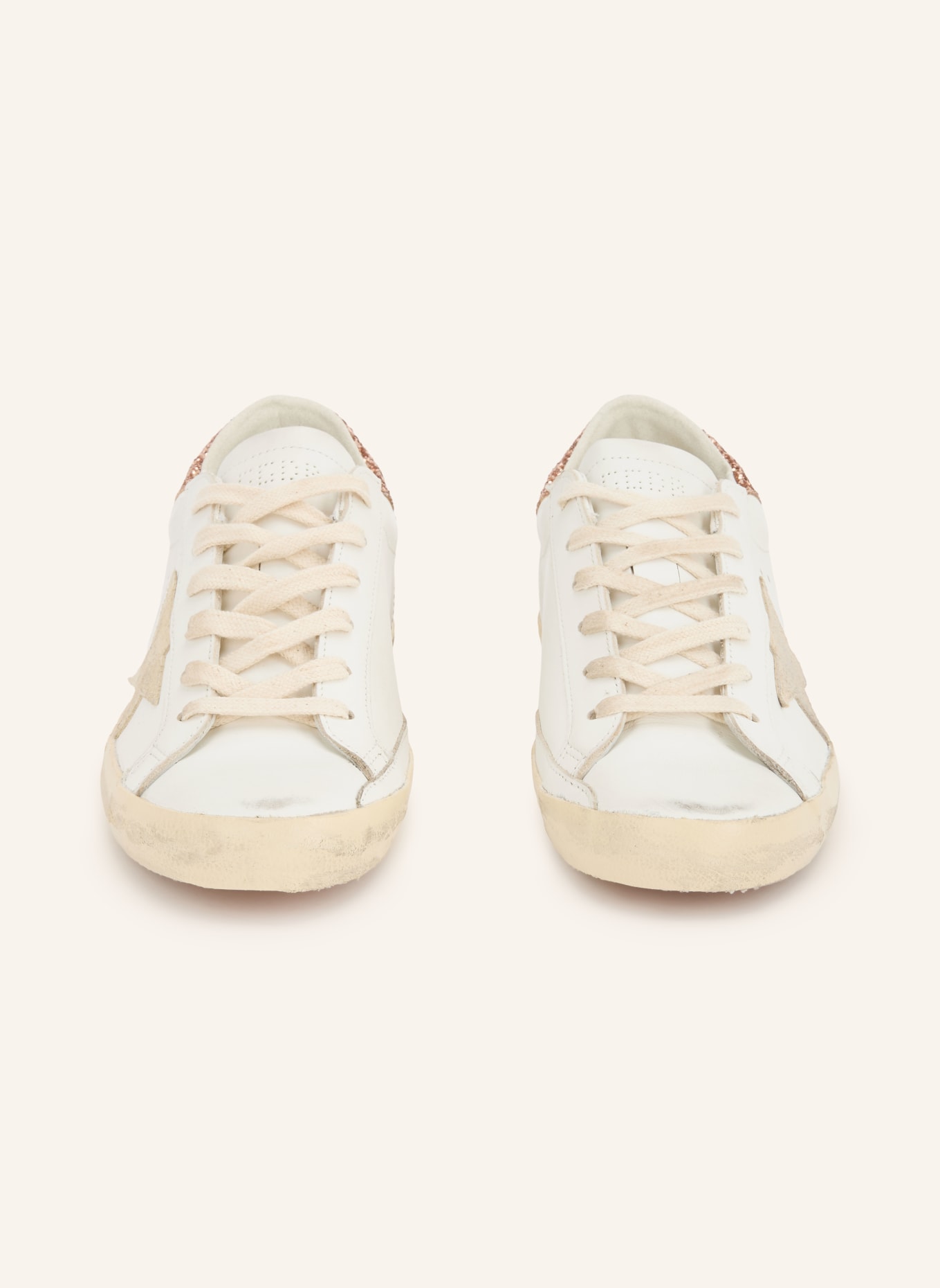 GOLDEN GOOSE Sneaker SUPER-STAR: WEISS / GOLD / BEIGE