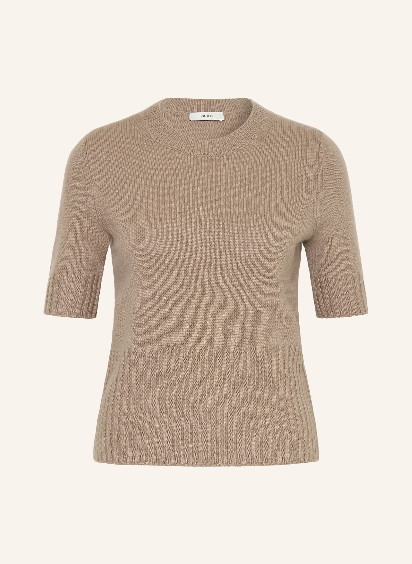 VINCE Strickshirt mit Cashmere: HELLBRAUN